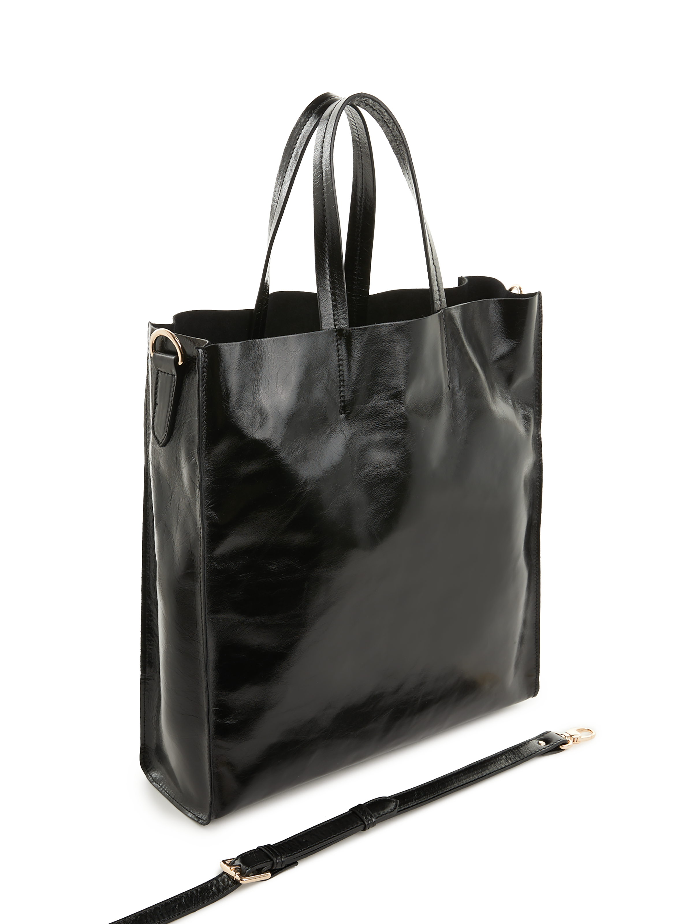 Sac cabas verni en cuir