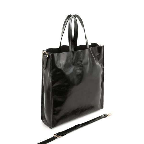 Sac cabas verni en cuir