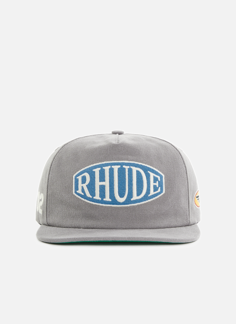 قبعة بشعار الماركة بلون رماديRHUDE 