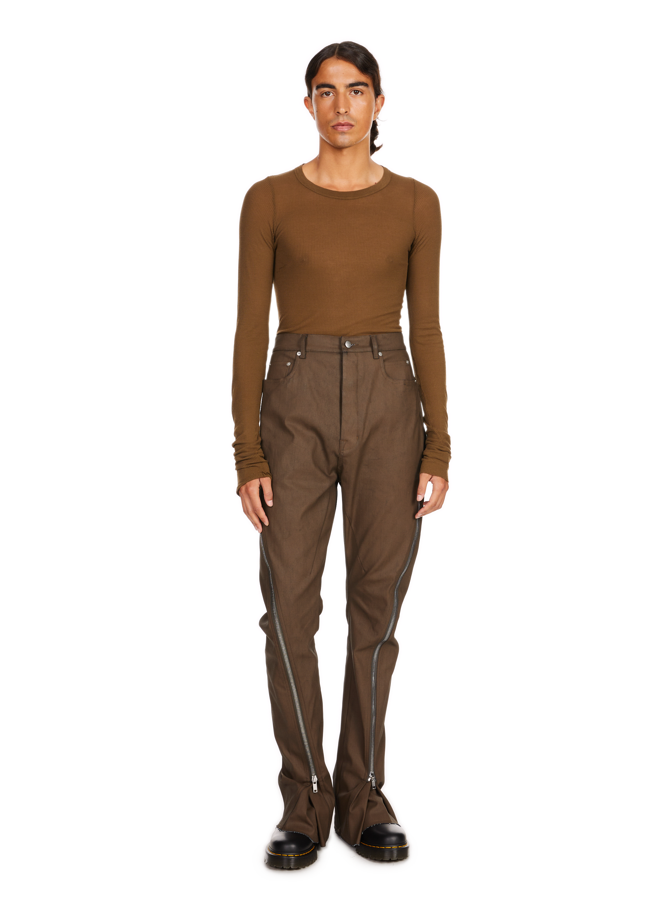 Lightweight trousers with logo RICK OWENS Brown