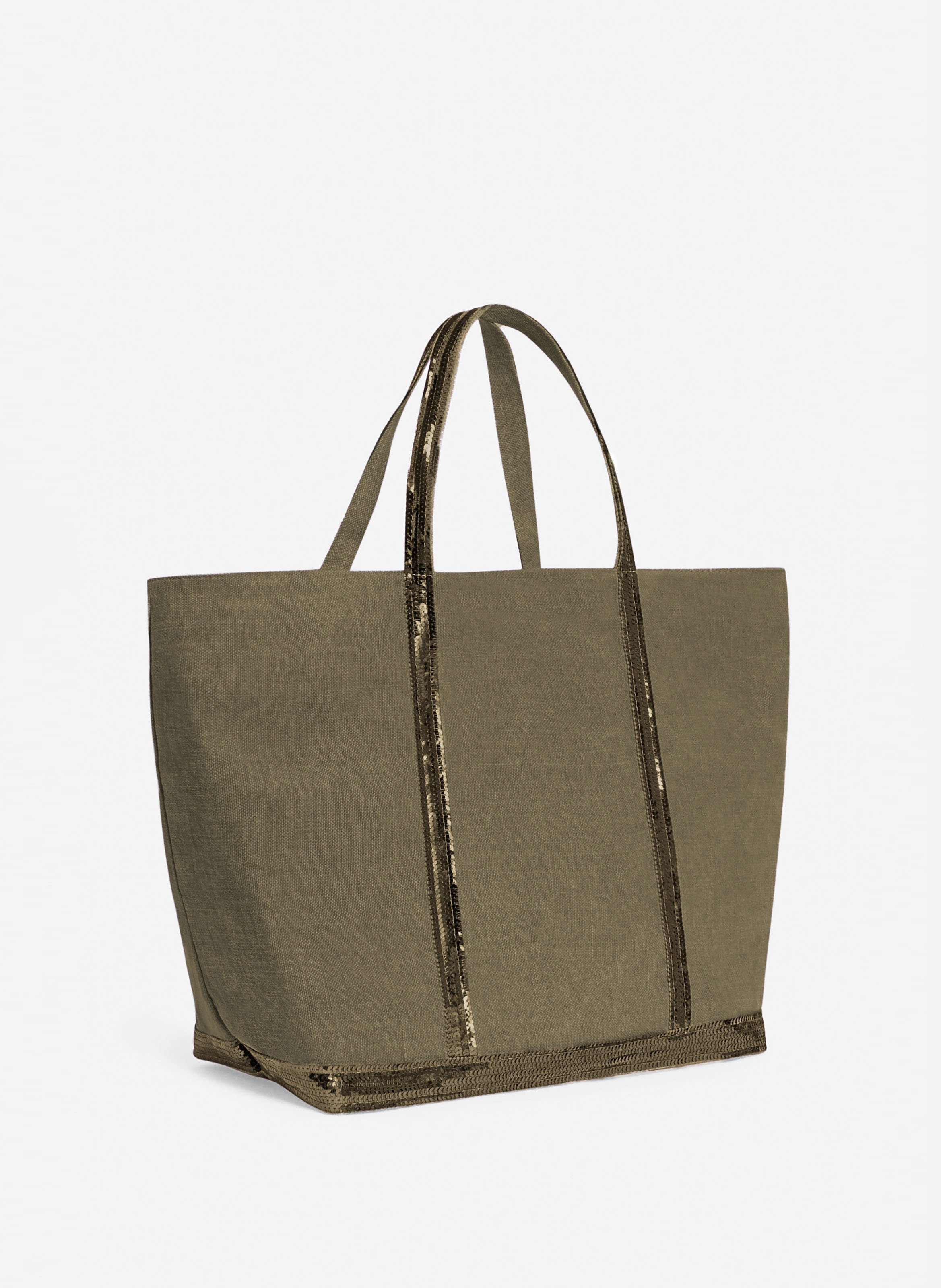 Cabas xl en lin Kaki