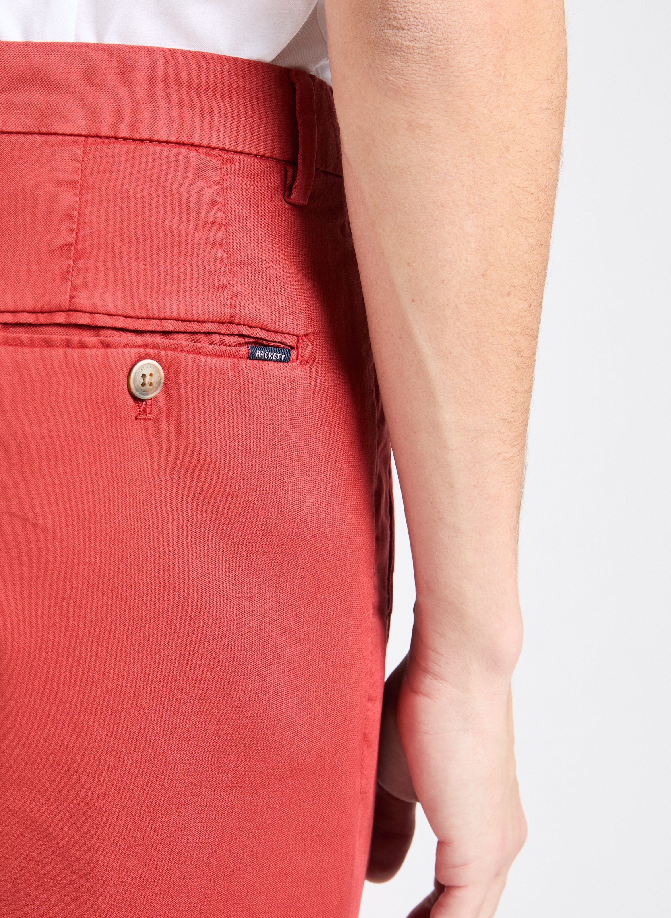 Pantalon chino en tricotine de coton HACKETT Rouge
