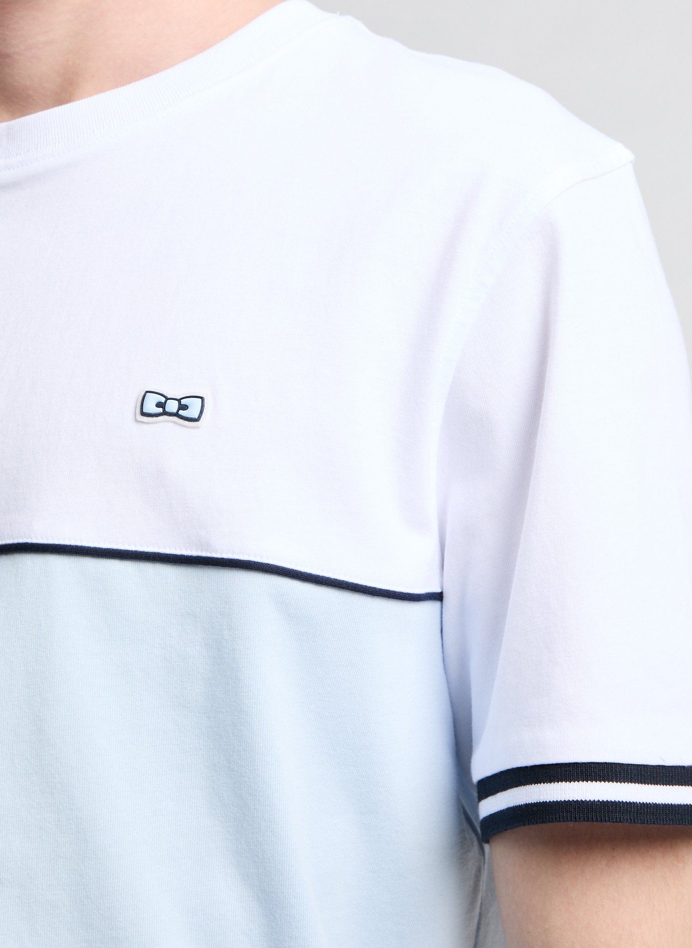 Embroidered cotton T-shirt EDEN PARK Blue