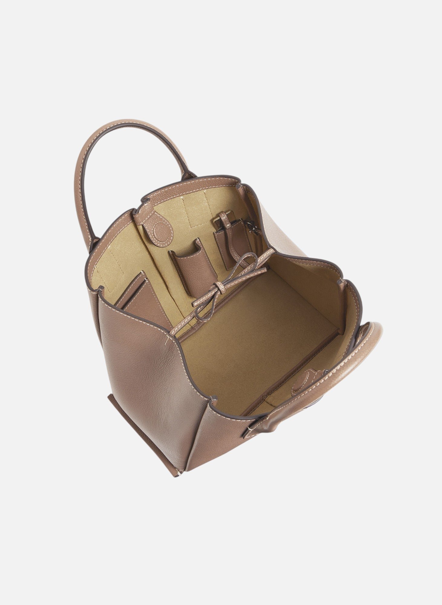 Petit sac à main elena en cuir grainé LE TANNEUR Gris