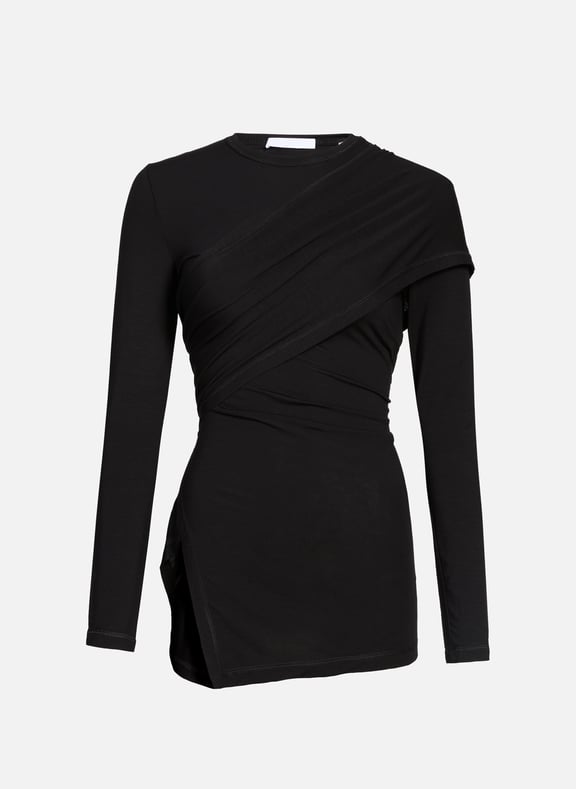Top ras du cou drapé Noir by HELMUT LANG HELMUT LANG Top ras du cou drapé Noir