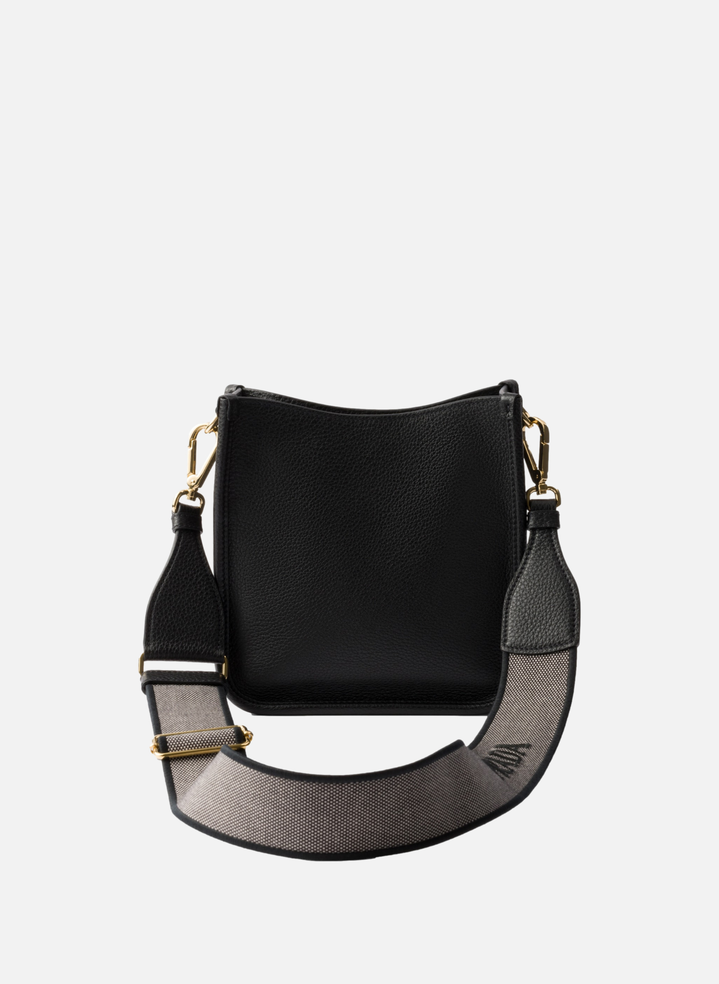 Mini sac porté épaule en cuir PRADA Noir