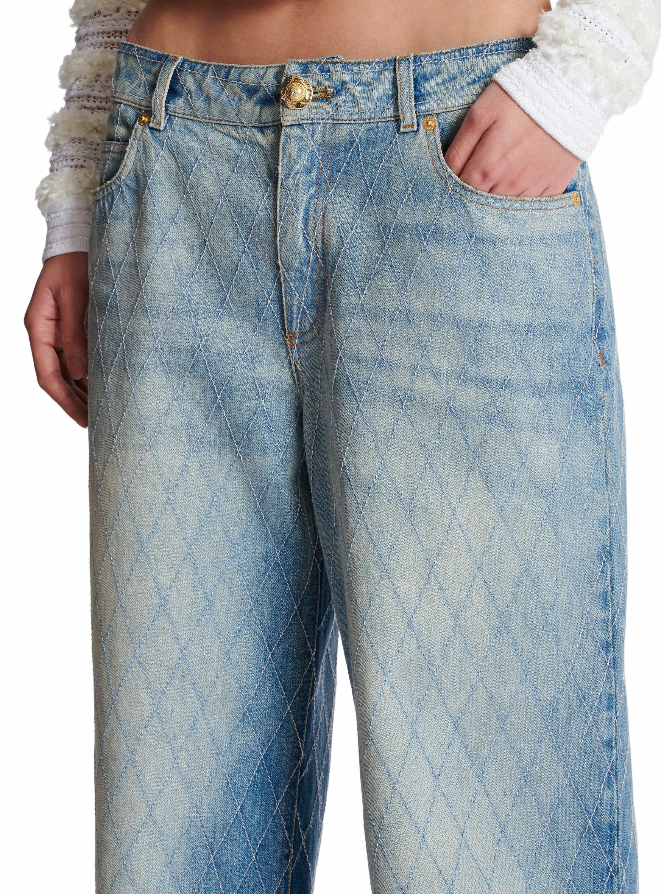 Jean droit en denim diamond BALMAIN Bleu