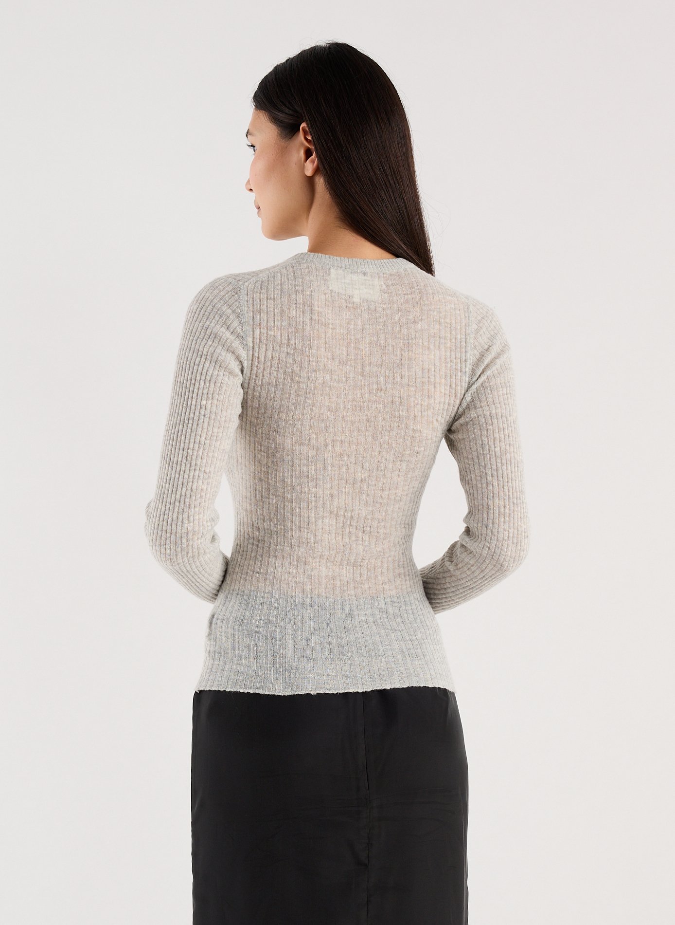 Pull col rond laine mélangée SAISON 1865 Gris