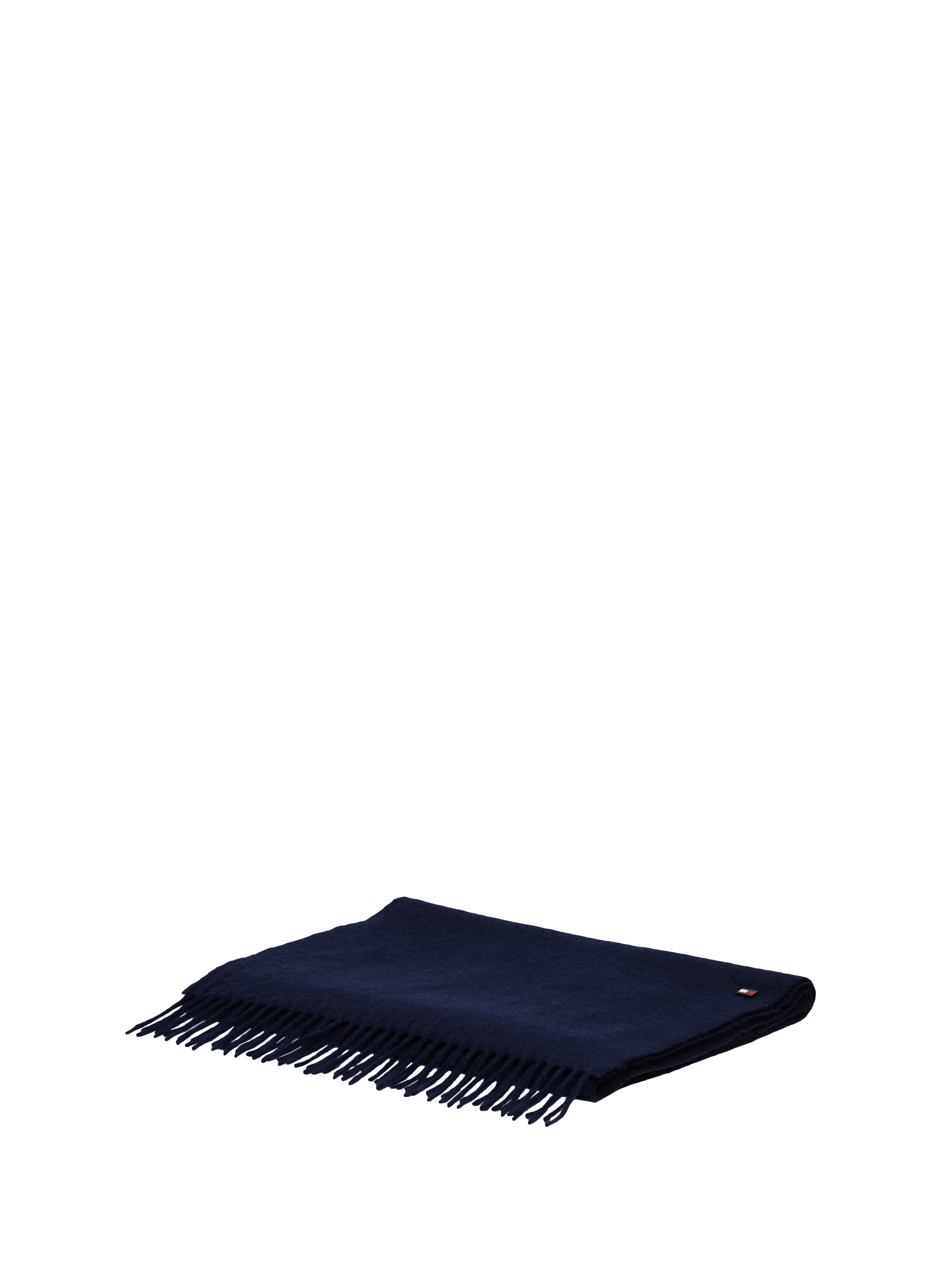 Hilfiger Flag cashmere scarf with fringes TOMMY HILFIGER Blue