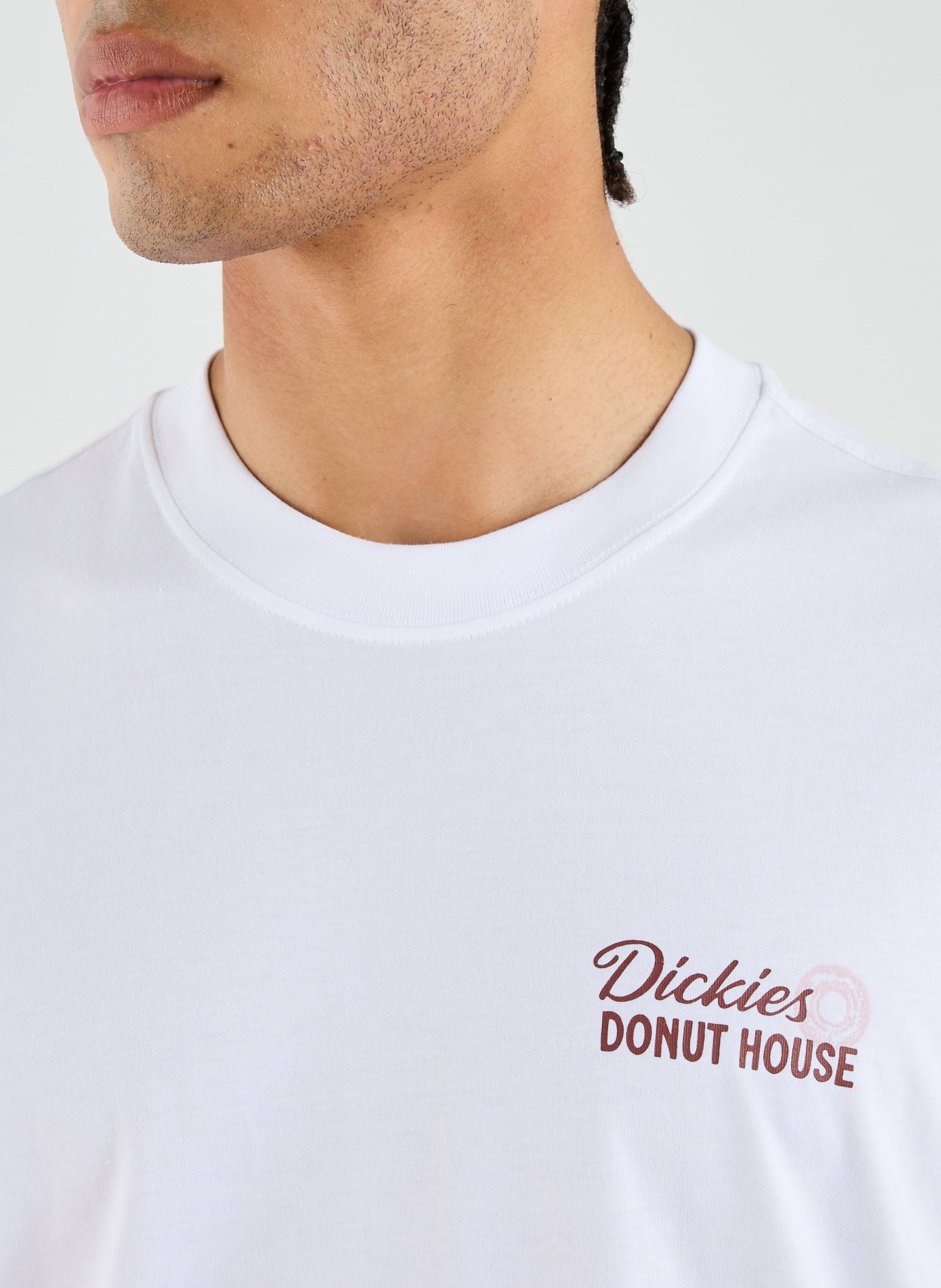 Biker-style cotton t-shirt DICKIES White