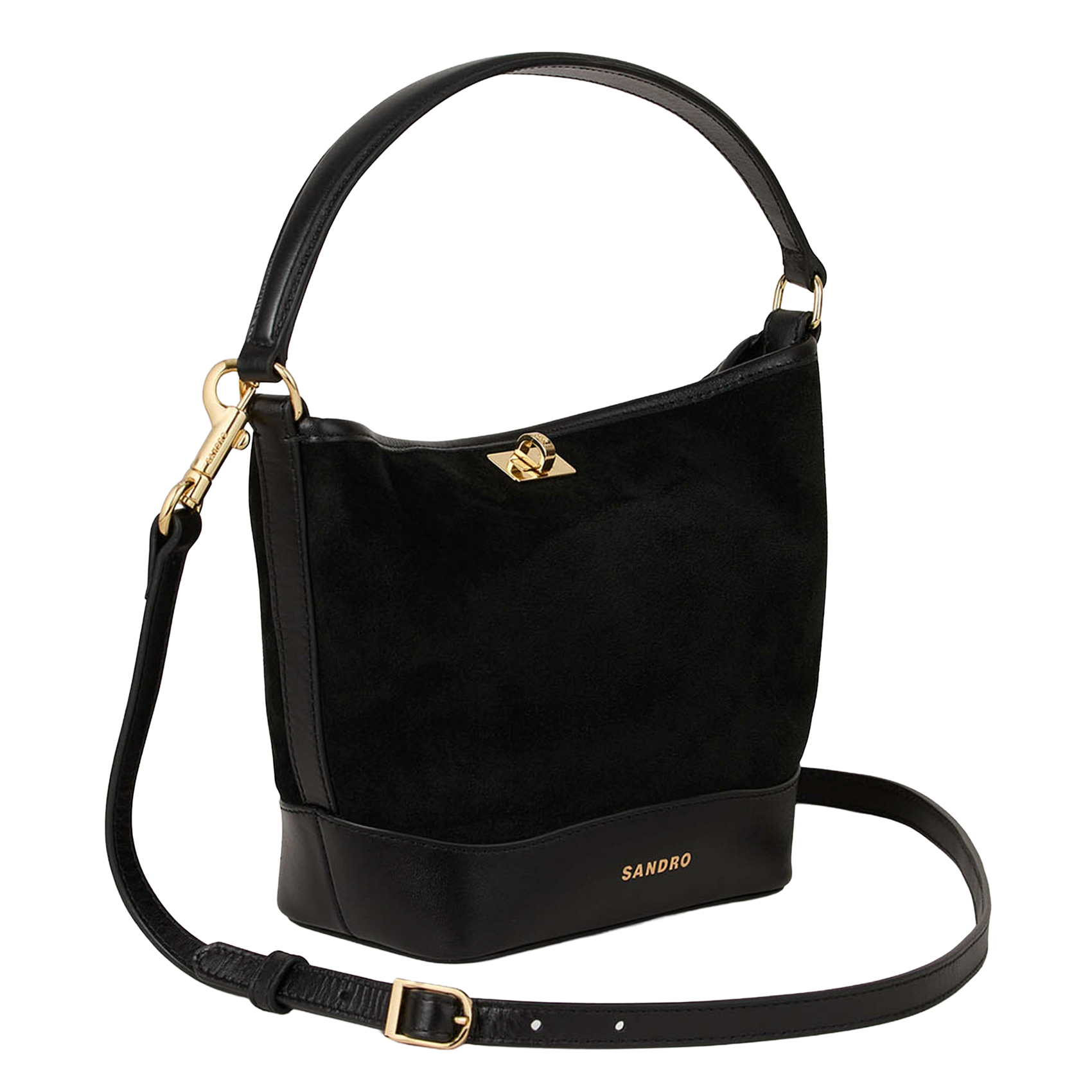 Sac seau en suède tangoso SANDRO Noir