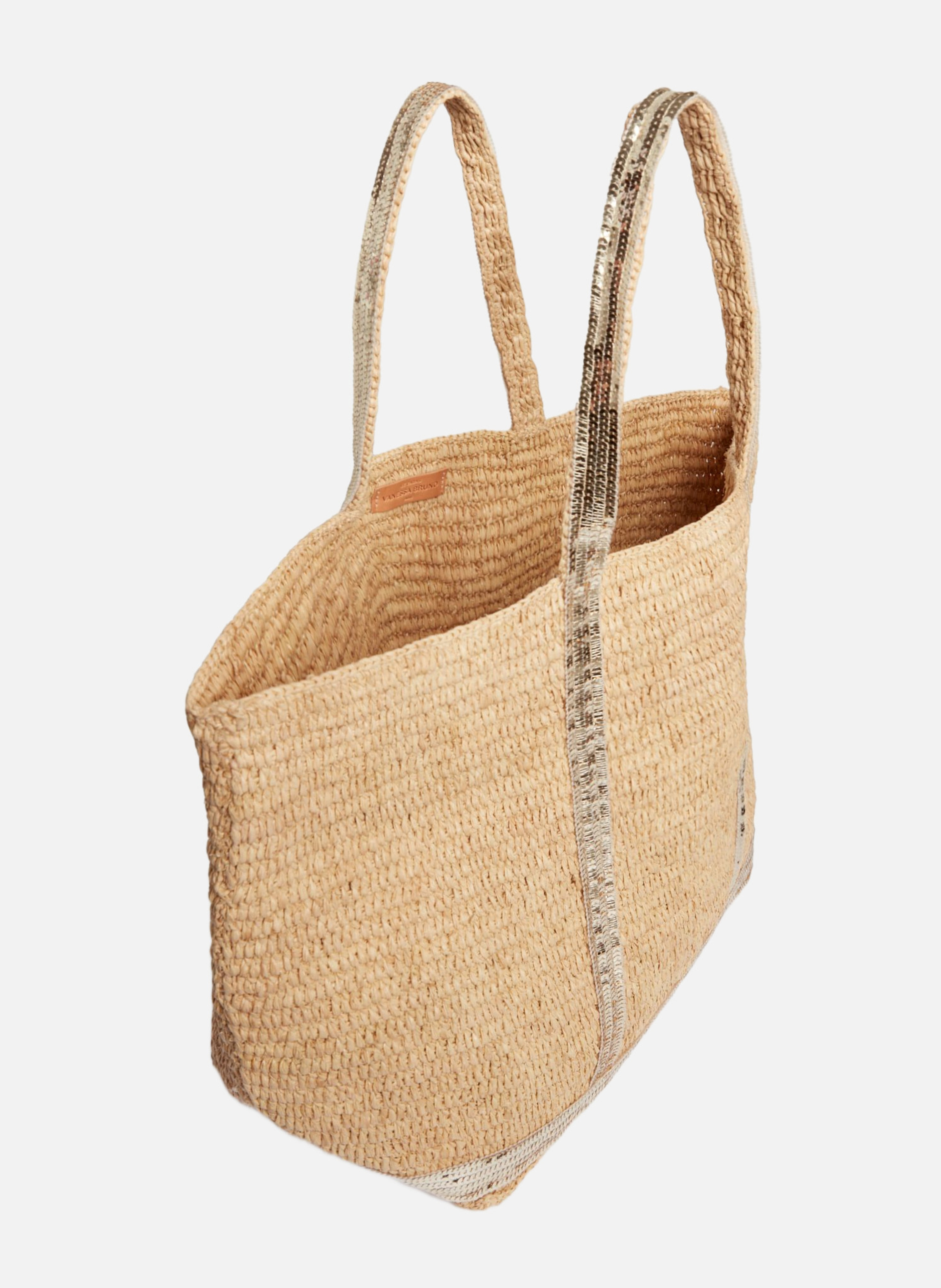 Cabas XL En Raphia et Sequins Or VANESSA BRUNO Doré