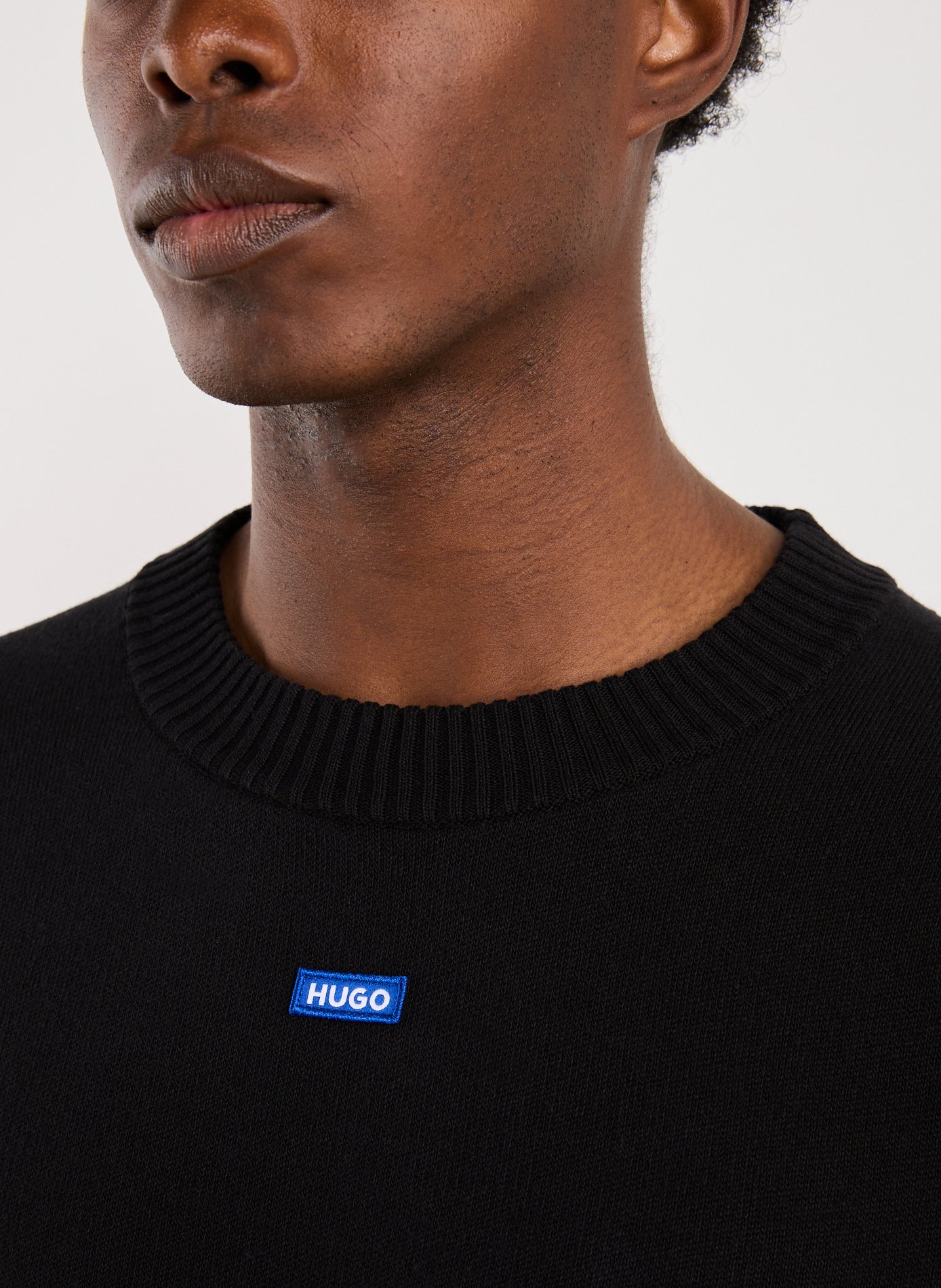 Pull ample en coton mélangé HUGO BLUE Noir