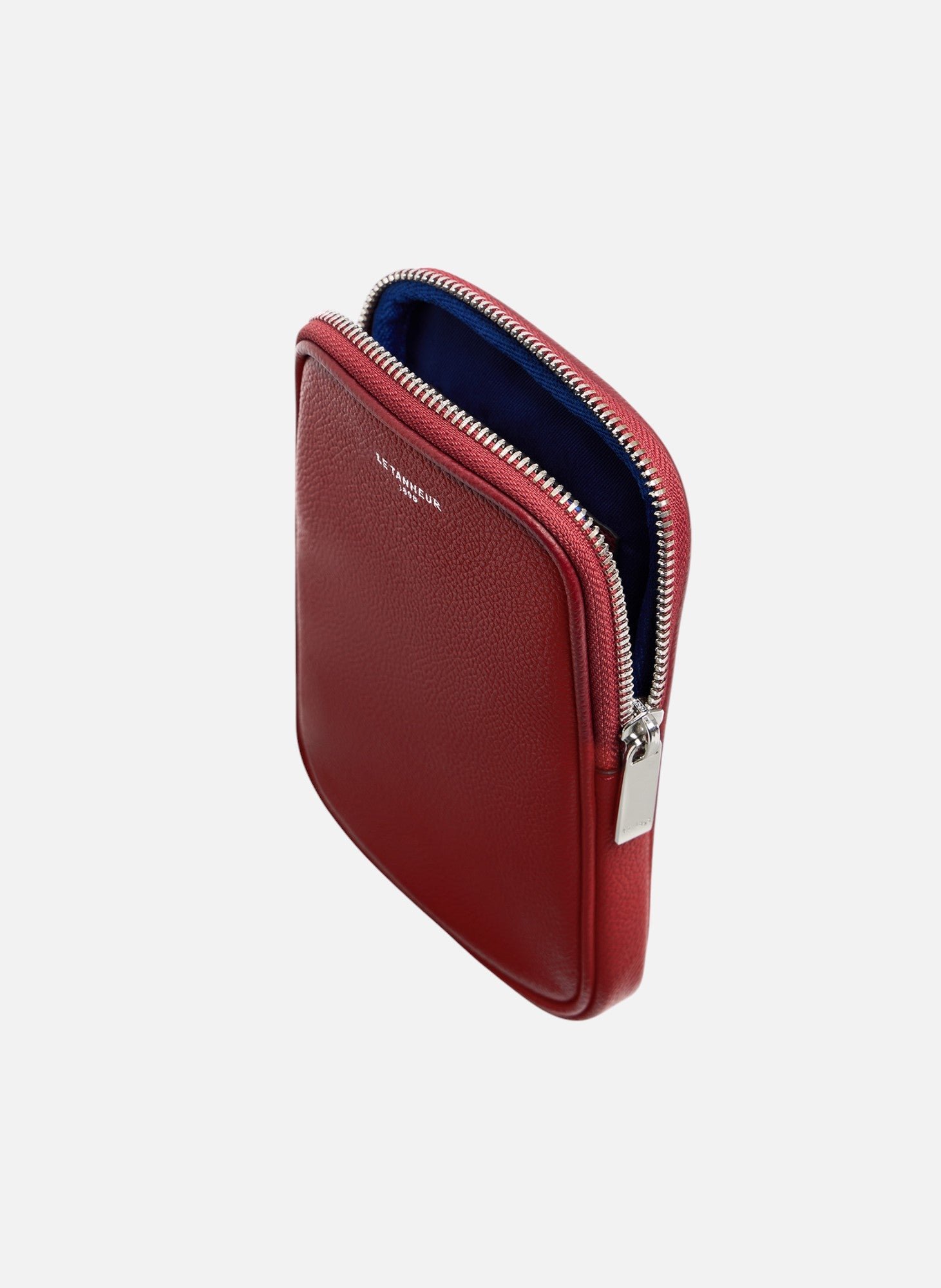 Etui téléphone en cuir grainé LE TANNEUR Rouge