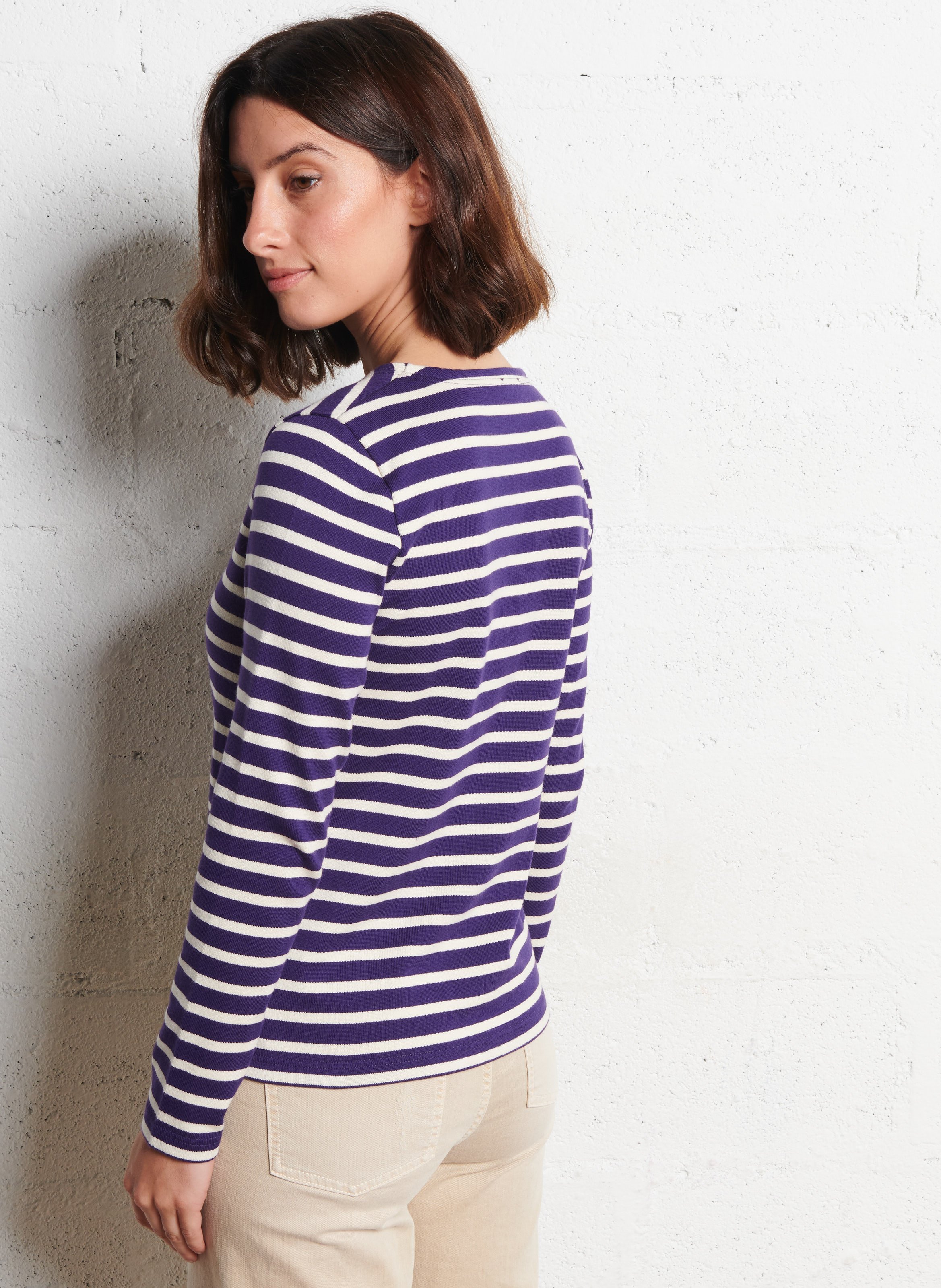 Tee-shirt col rond rayé en coton heritage ARMOR-LUX Bleu