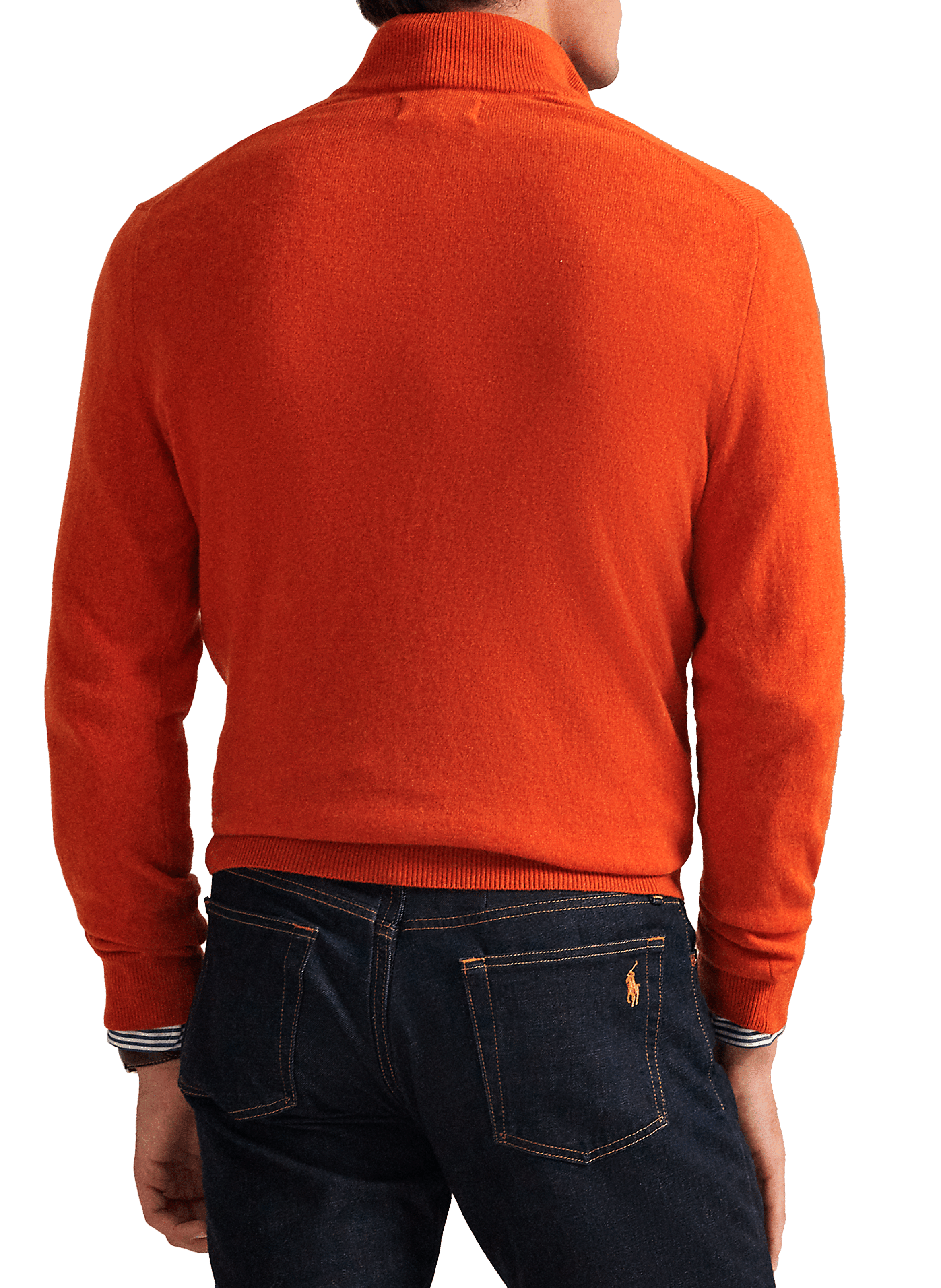 Pull col zippé en laine POLO RALPH LAUREN Orange