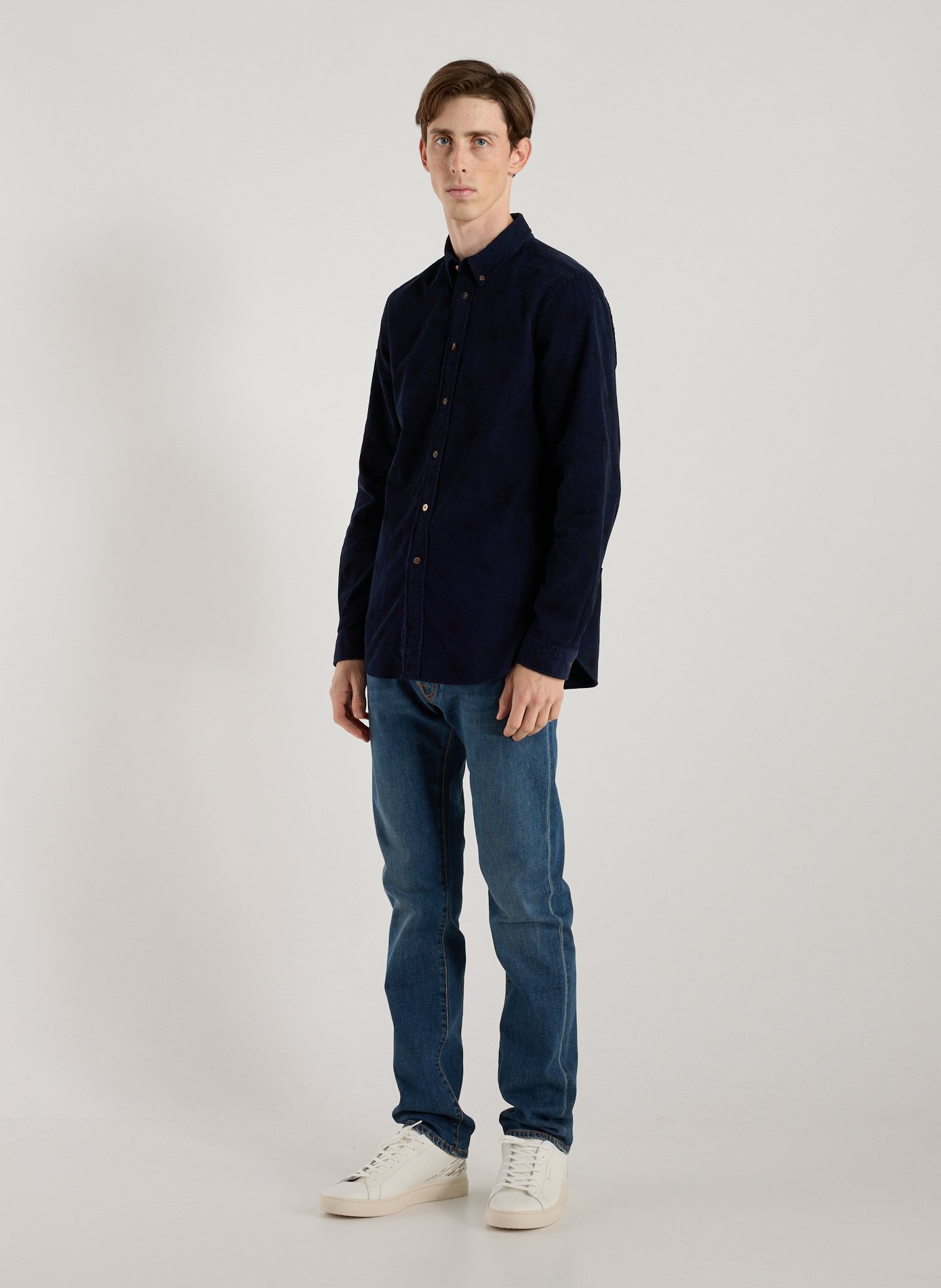 Fitted cotton corduroy shirt PAUL SMITH Blue