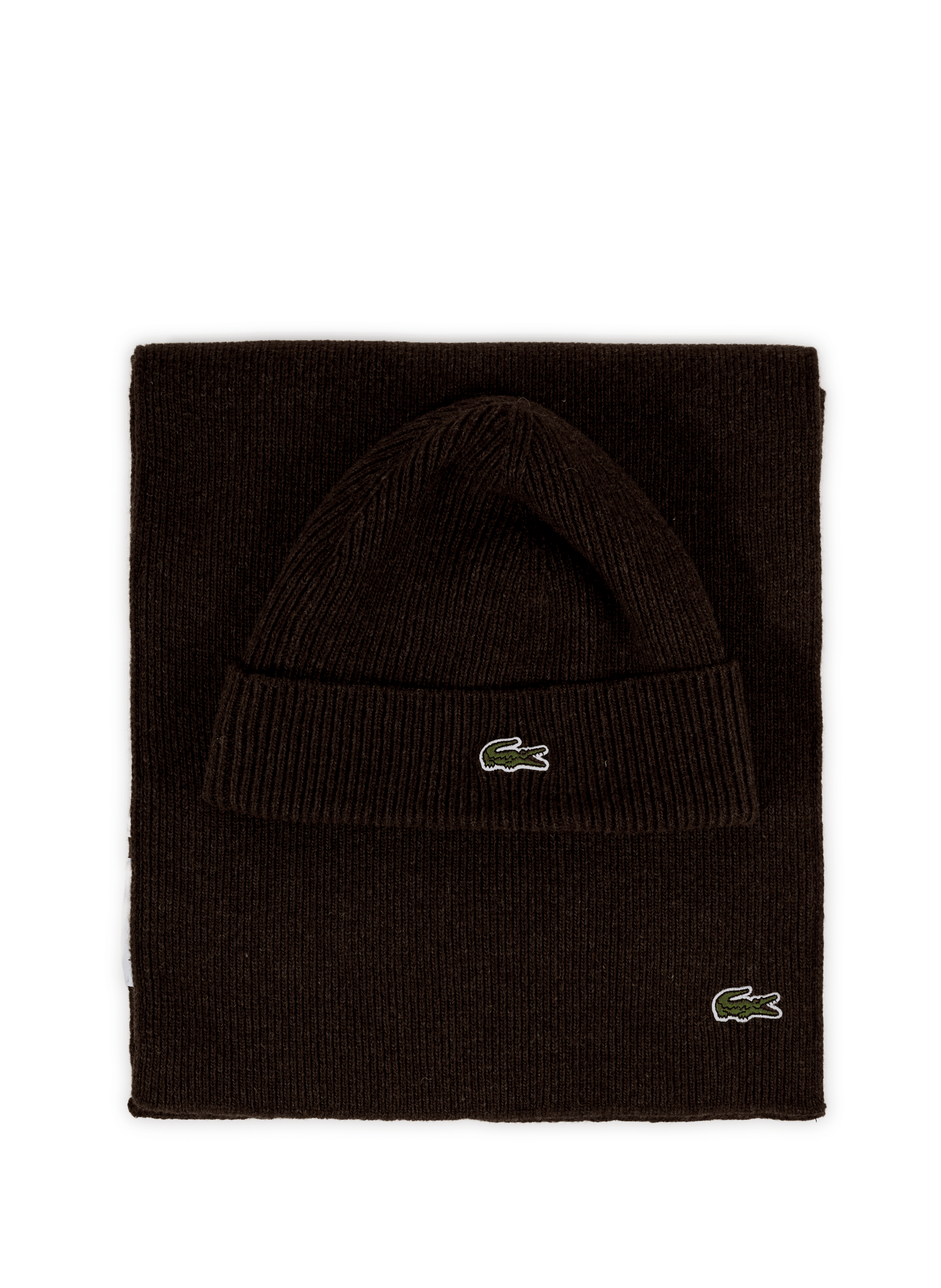 LACOSTE Coffret écharpe et bonnet en laine Grey