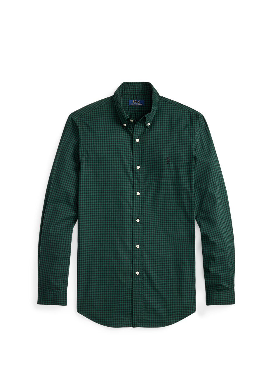 POLO RALPH LAUREN Chemise col américain à carreaux en coton Vert