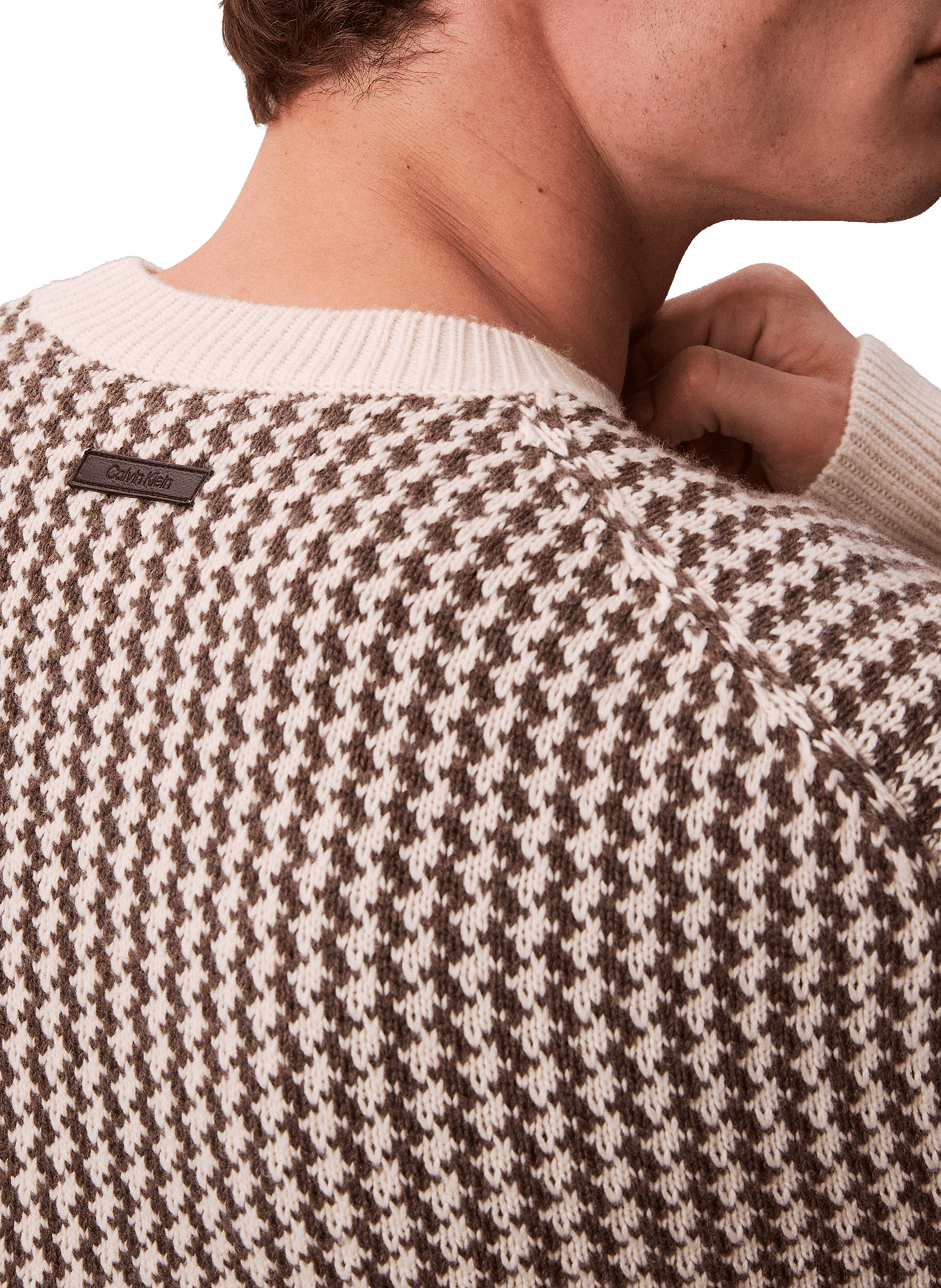 Houndstooth pattern sweater CALVIN KLEIN Brown