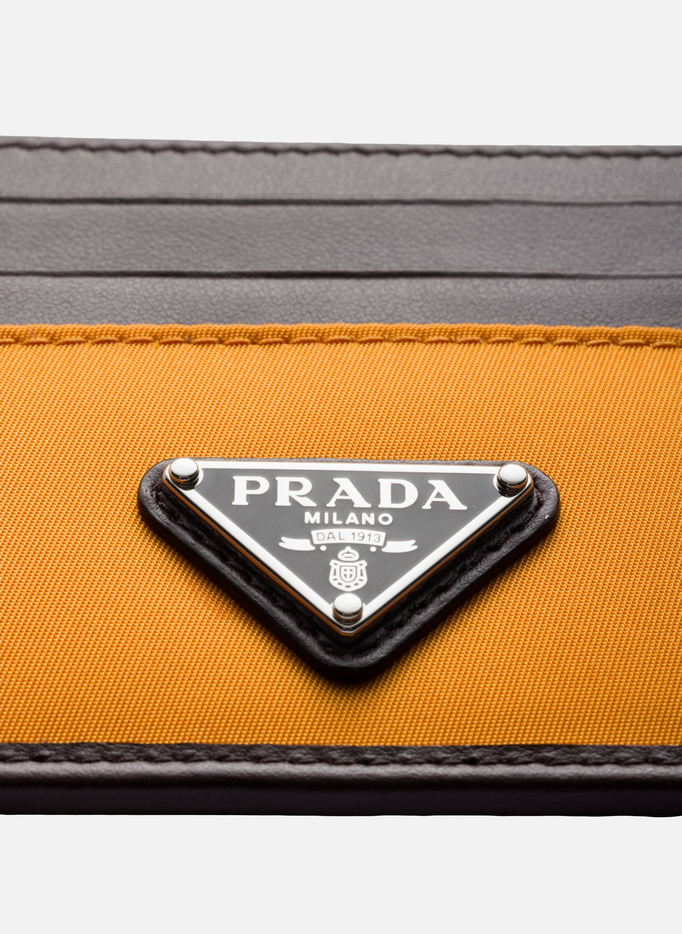 Porte-cartes prada speedrock en re-nylon et cuir PRADA Orange