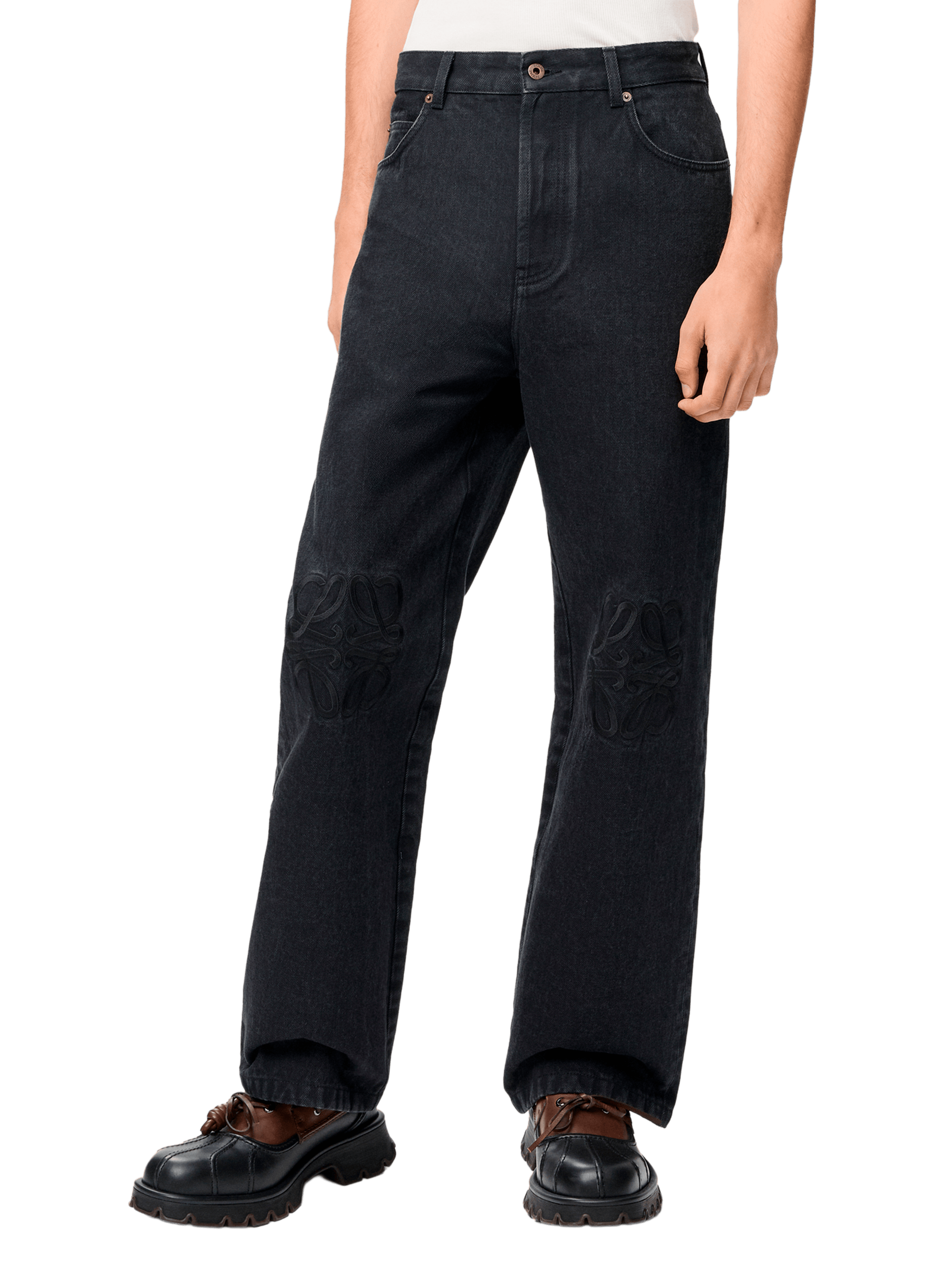 LOEWE Baggy Anagram cotton denim jeans Black