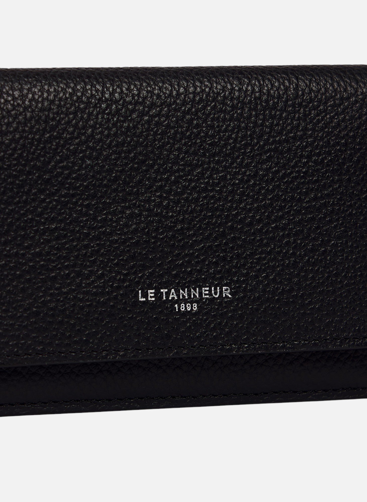 Porte cartes à rabat emilie en cuir grainé LE TANNEUR Noir