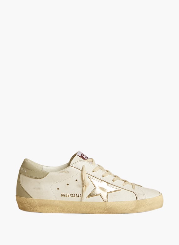 Baskets super-Star en cuir Blanc Golden goose Femme