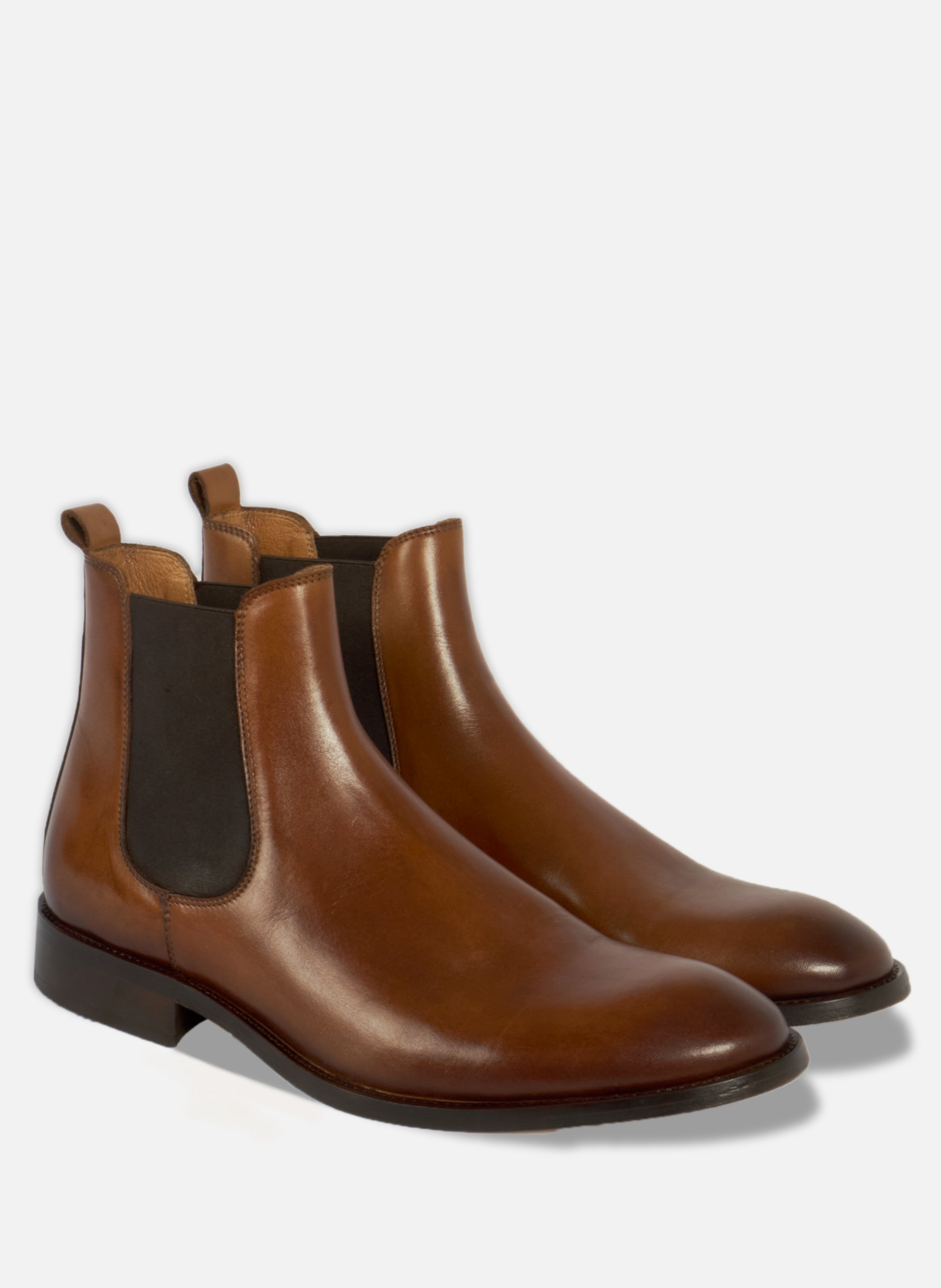 Chelsea boots martin cuir cognac JULES & JENN Marron