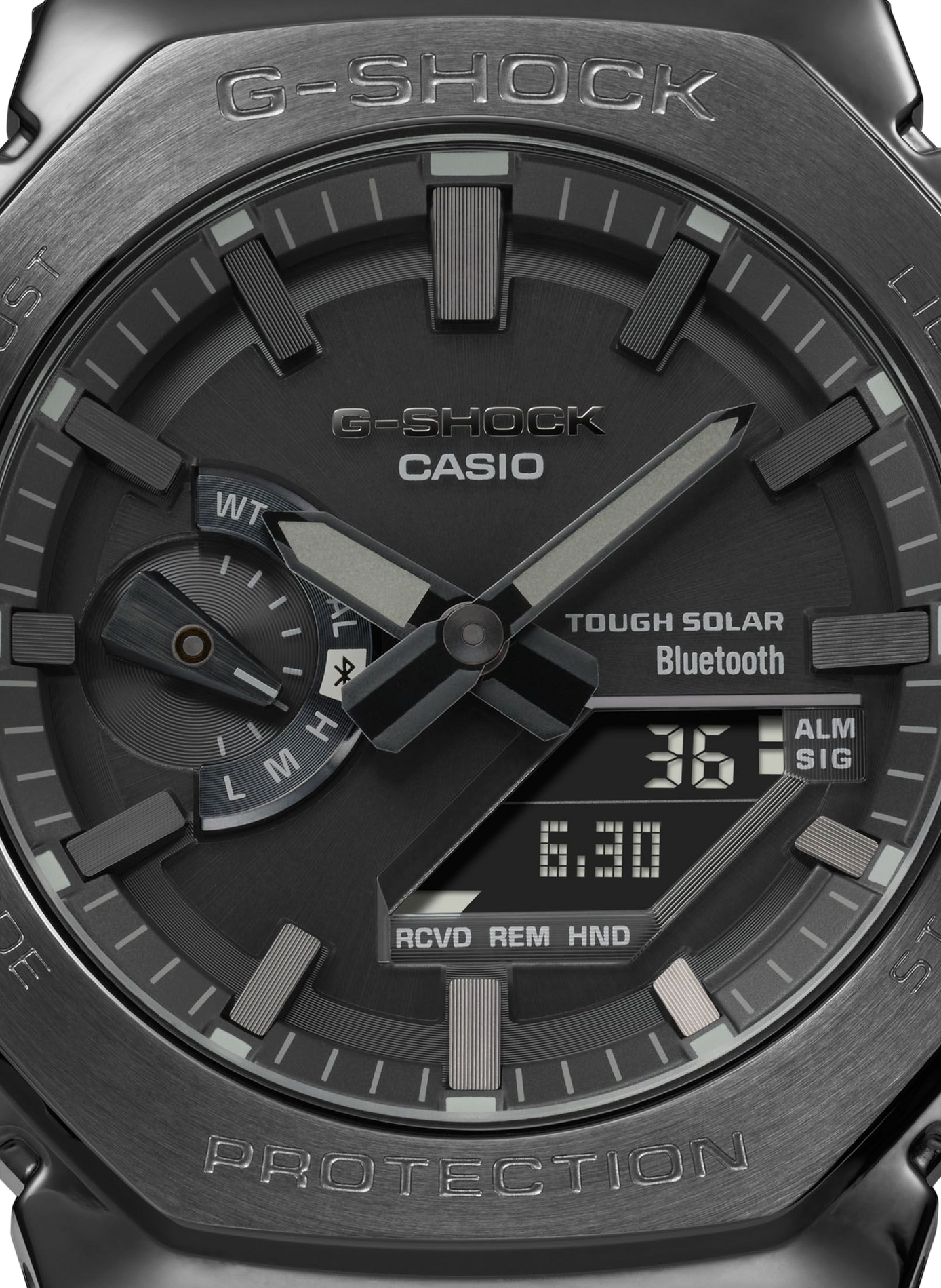 Montre quartz chrono en acier CASIO Noir