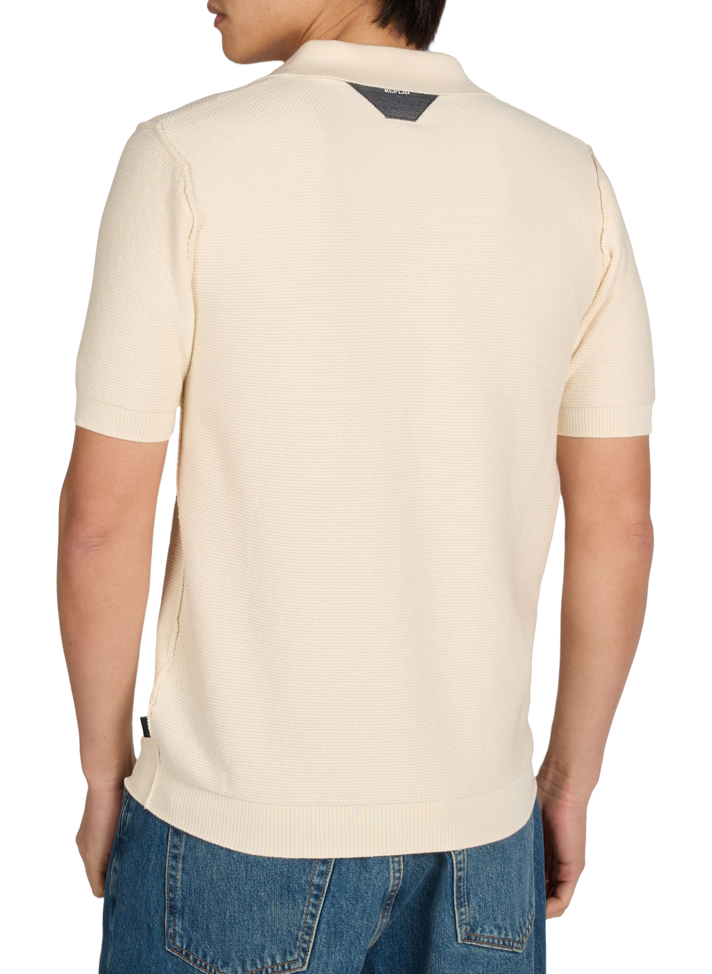 Short-sleeved cotton piqué polo REPLAY Beige