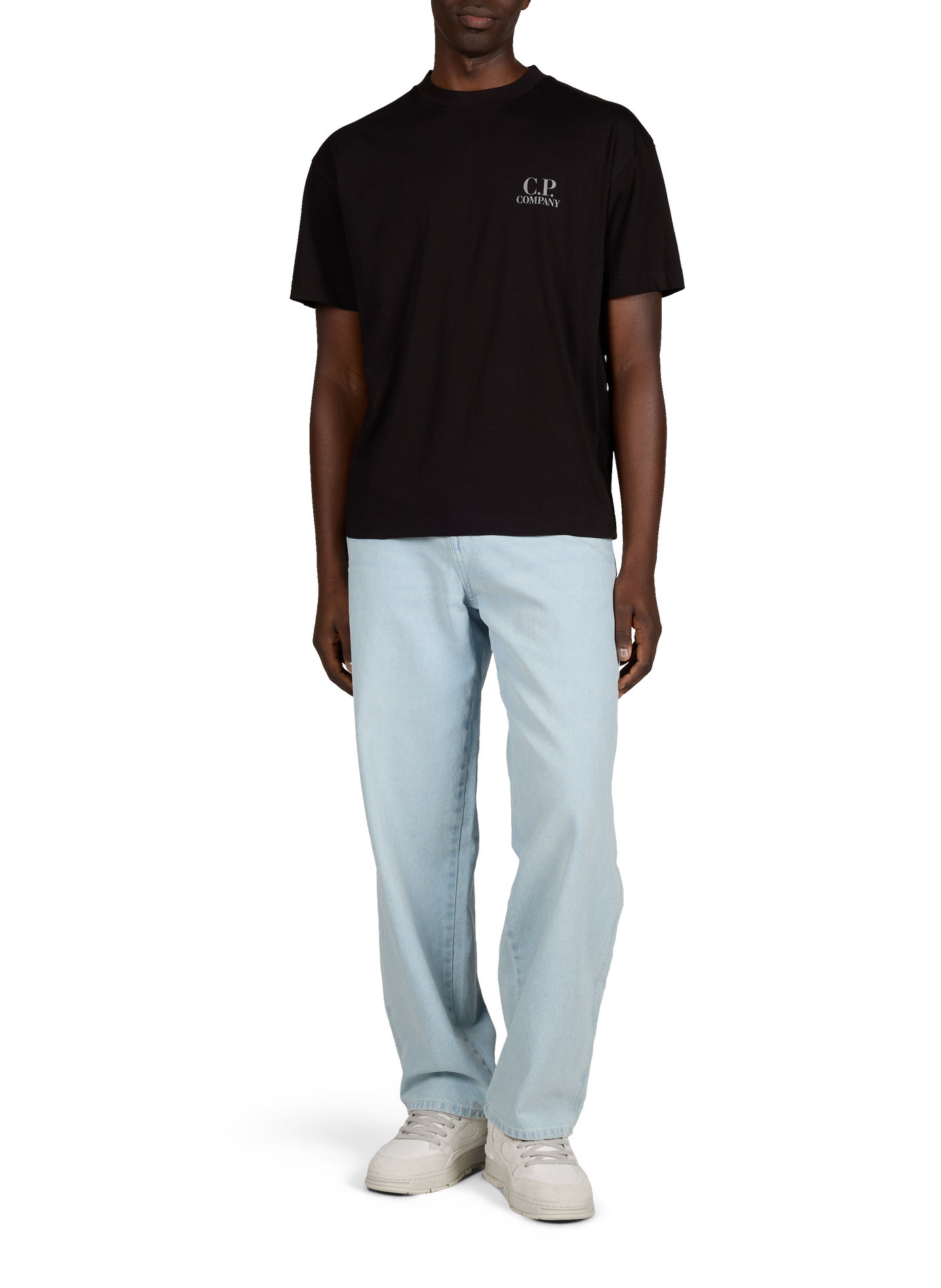 T-shirt à logo en coton CP COMPANY Noir