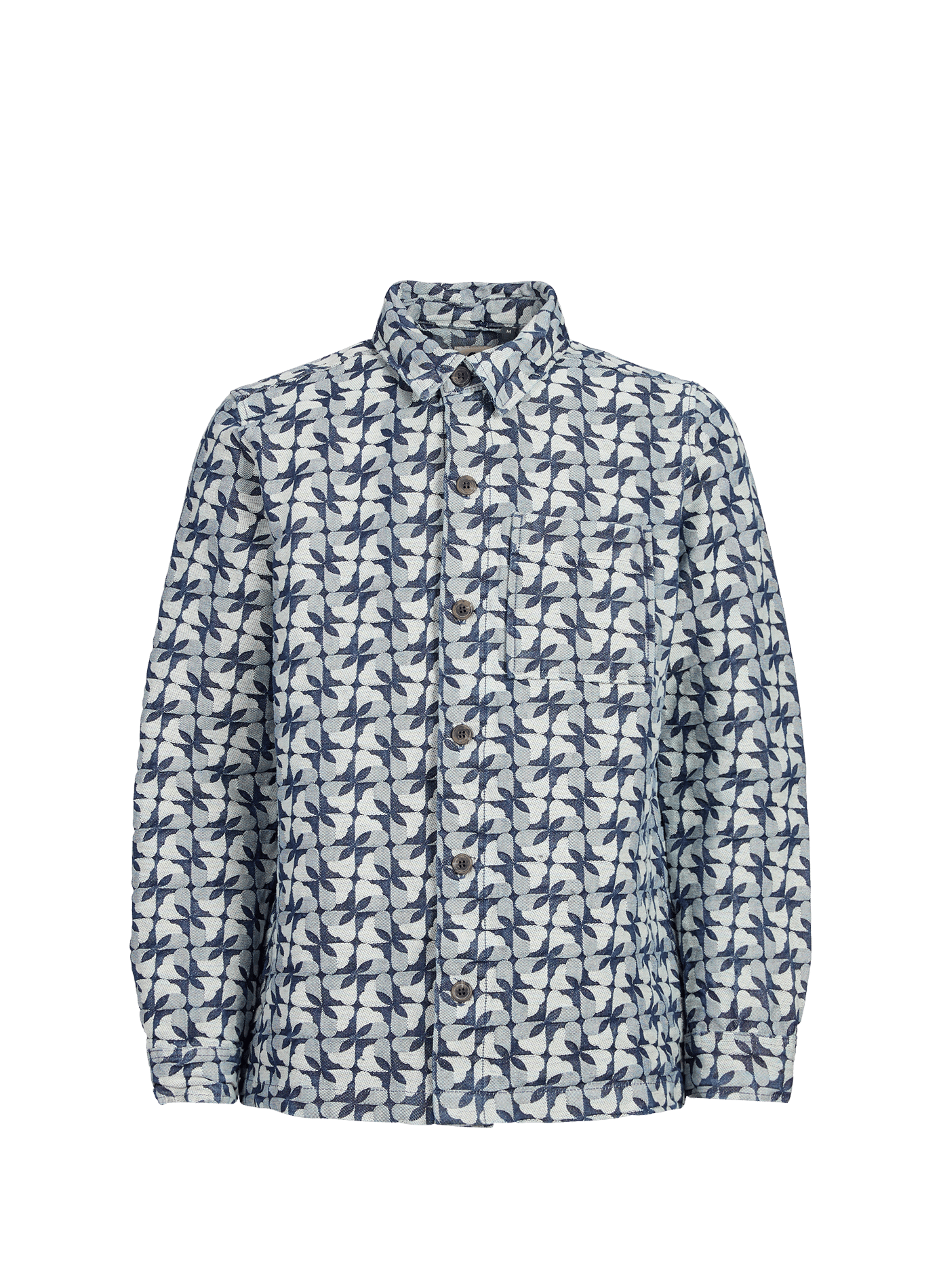 Oversized printed cotton overshirt FAGUO Blue
