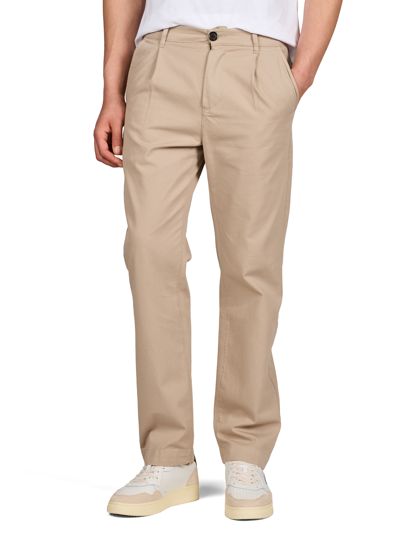 Pantalon droit Diego en coton et lin LAFAURIE Beige