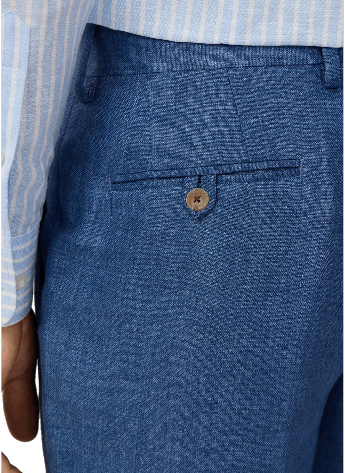 Pantalon ajusté Hopsack en lin HACKETT Bleu