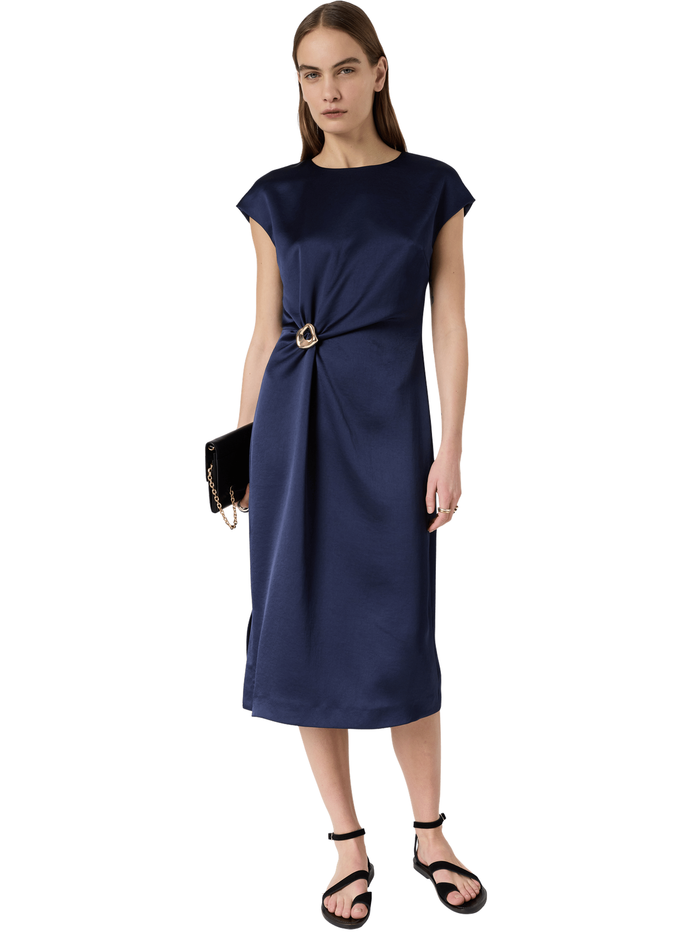 Robe satinée drapée - rialya GERARD DAREL Bleu