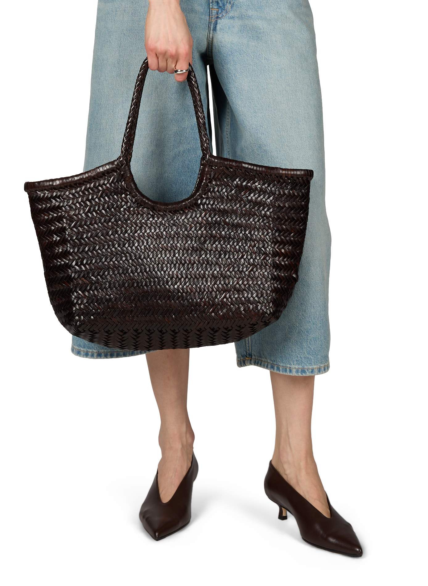 Lederen shopper tas DRAGON DIFFUSION Bruin