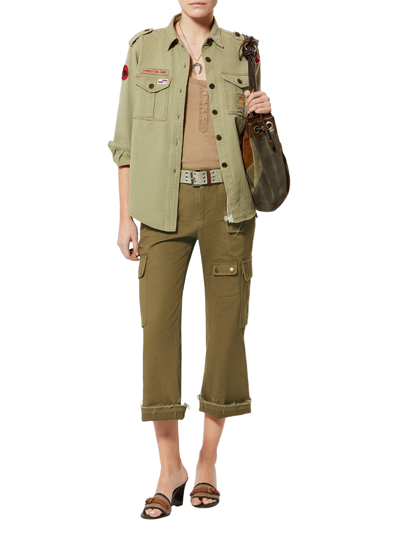 Josine short cargo pants in cotton ISABEL MARANT Khaki