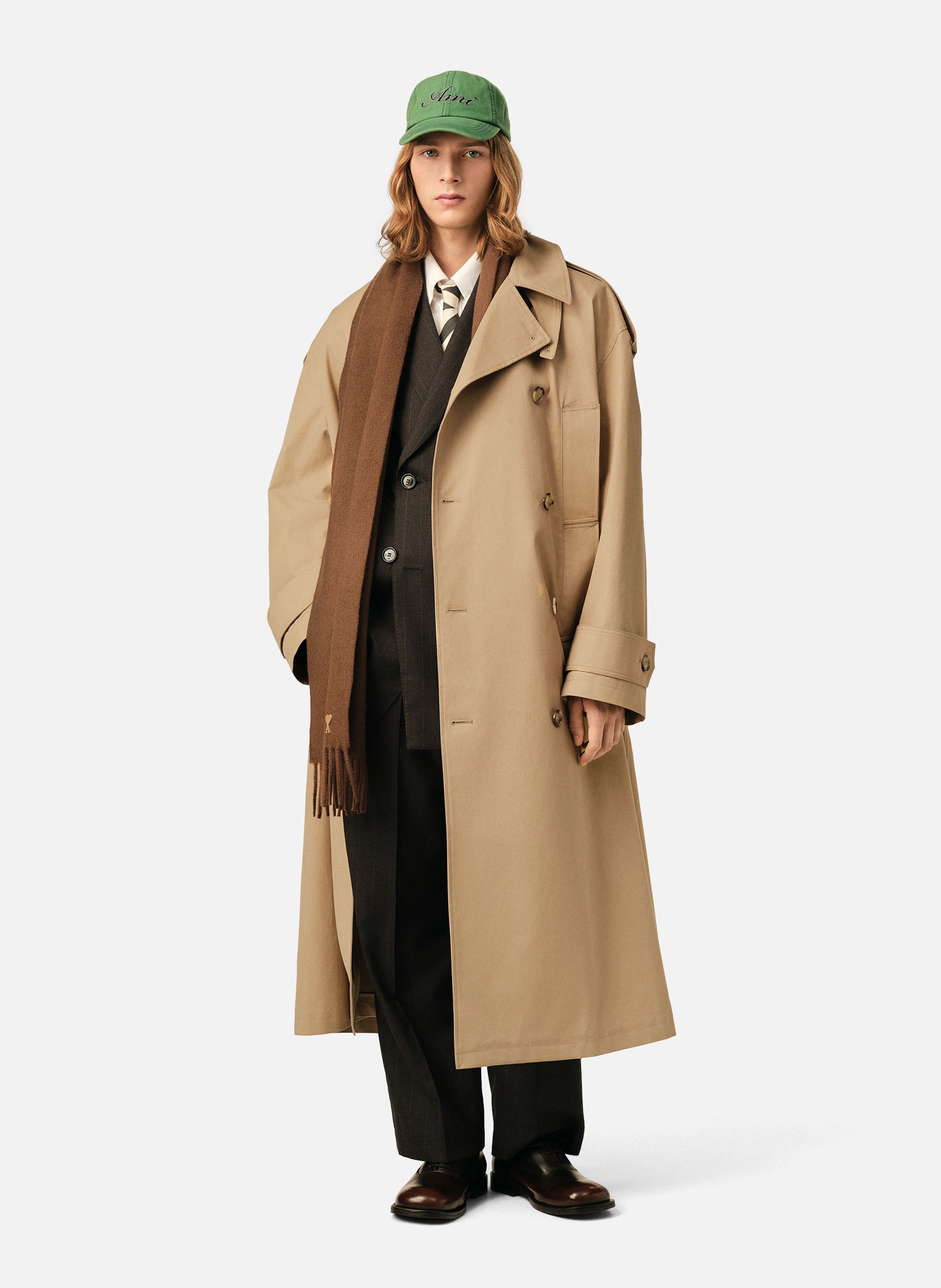 Trench coat unisexe en coton AMI PARIS Beige