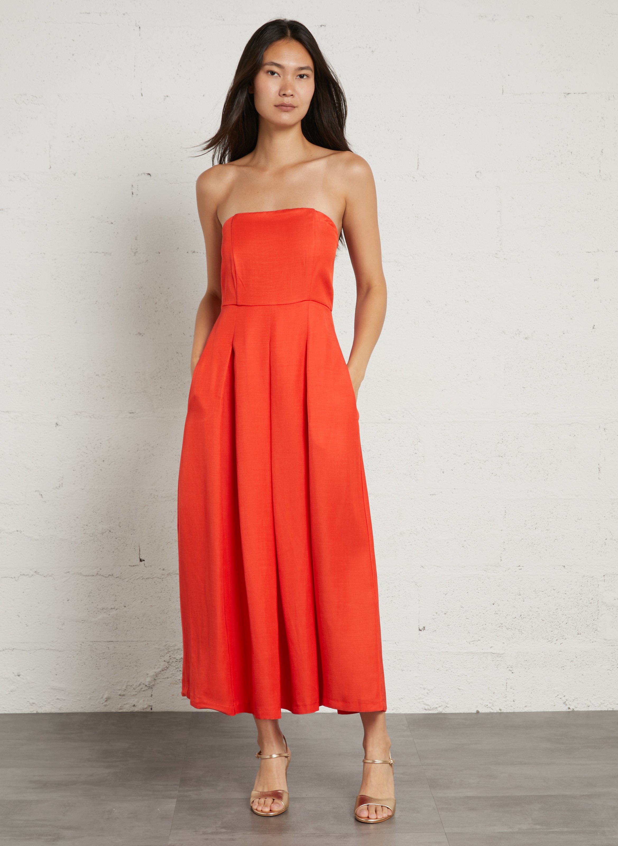 Robe longue bustier betty MAISON 123 Rouge
