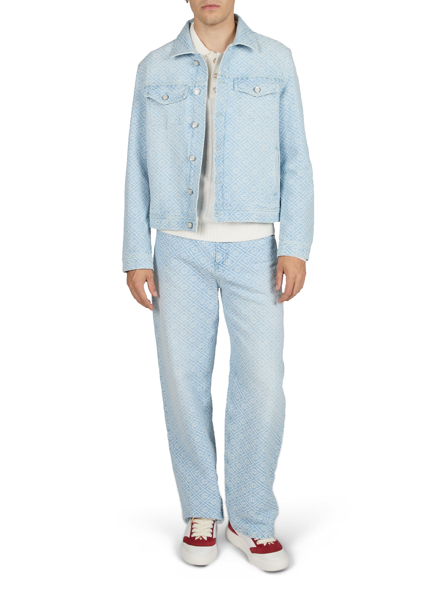 Oversized cotton denim jacket CASABLANCA PARIS Blue