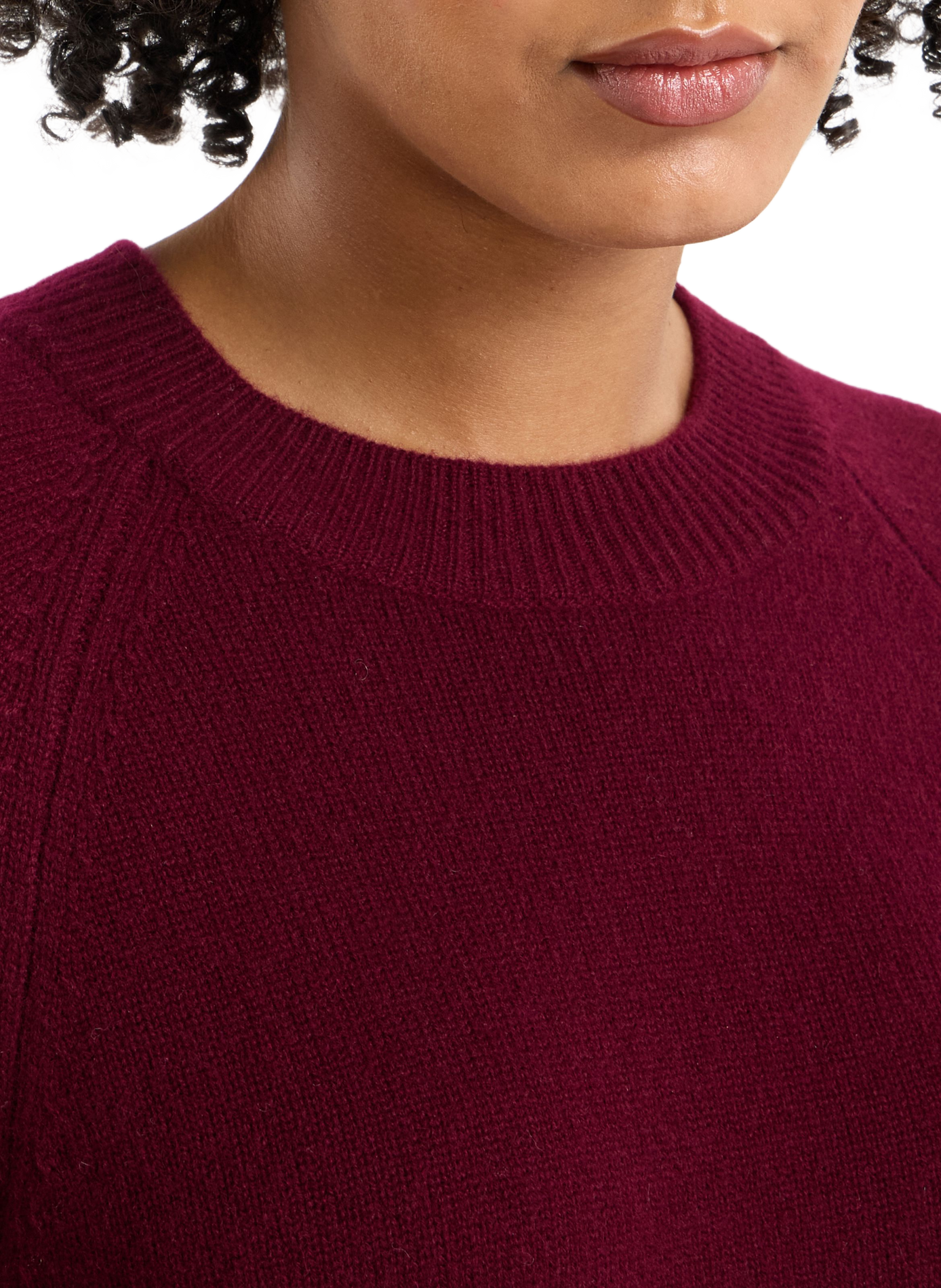 Cashmere round neck straight cut sweater SAISON 1865 Red