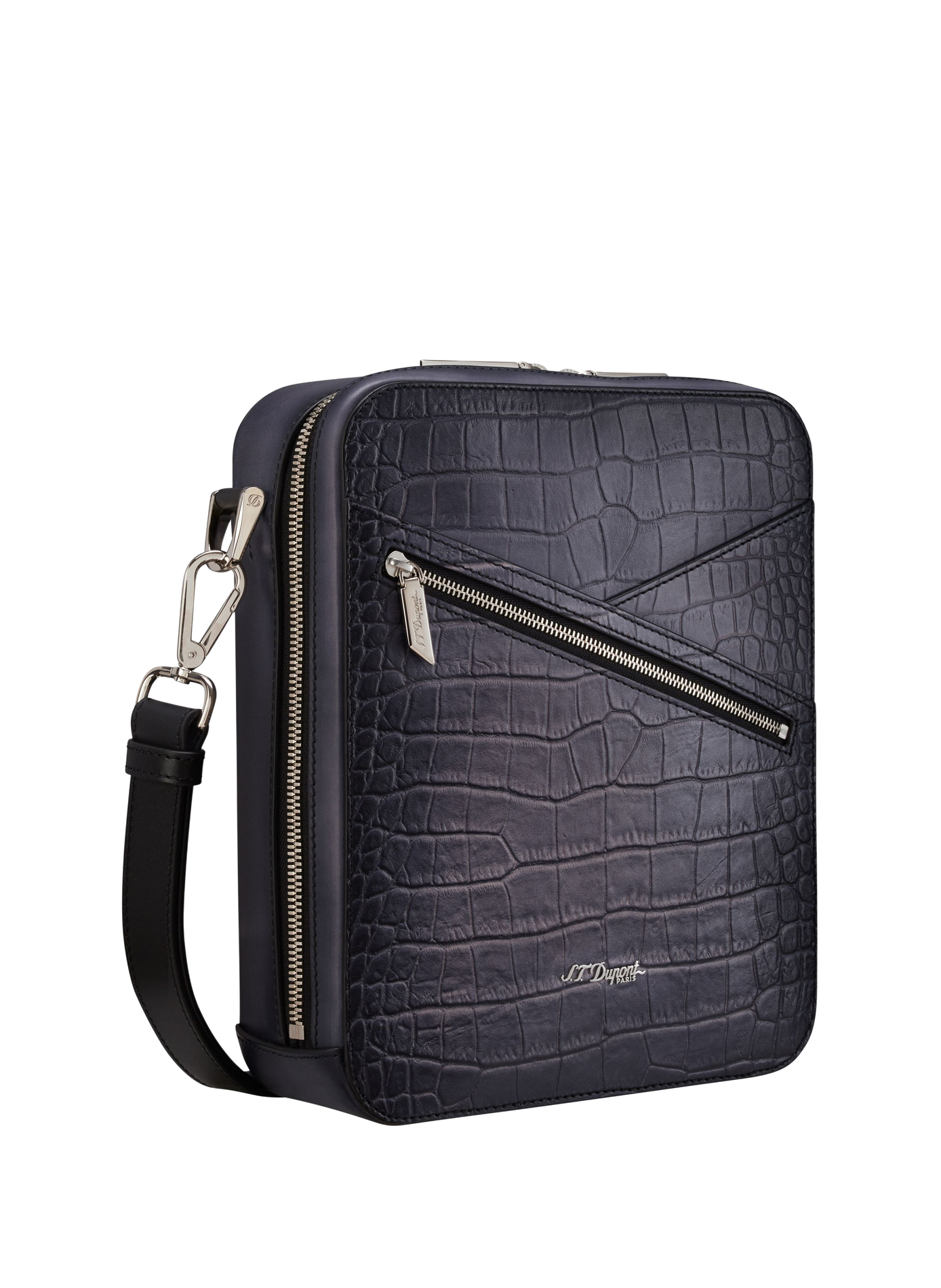 Atelier calfskin leather shoulder bag S.T. DUPONT Black