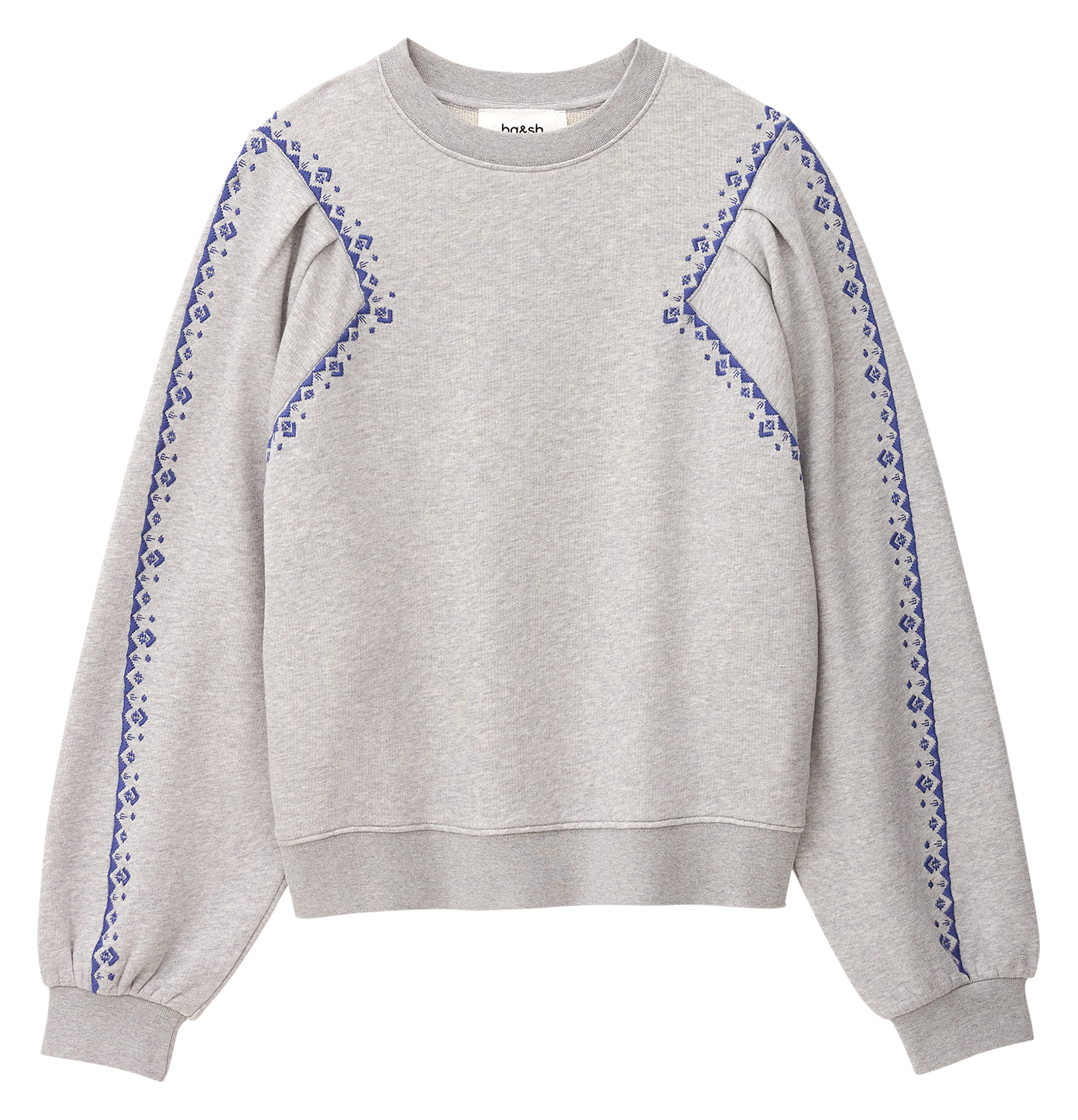 Ronde hals sweater van gemengd katoen Mesta | Grijs BA&SH Dames