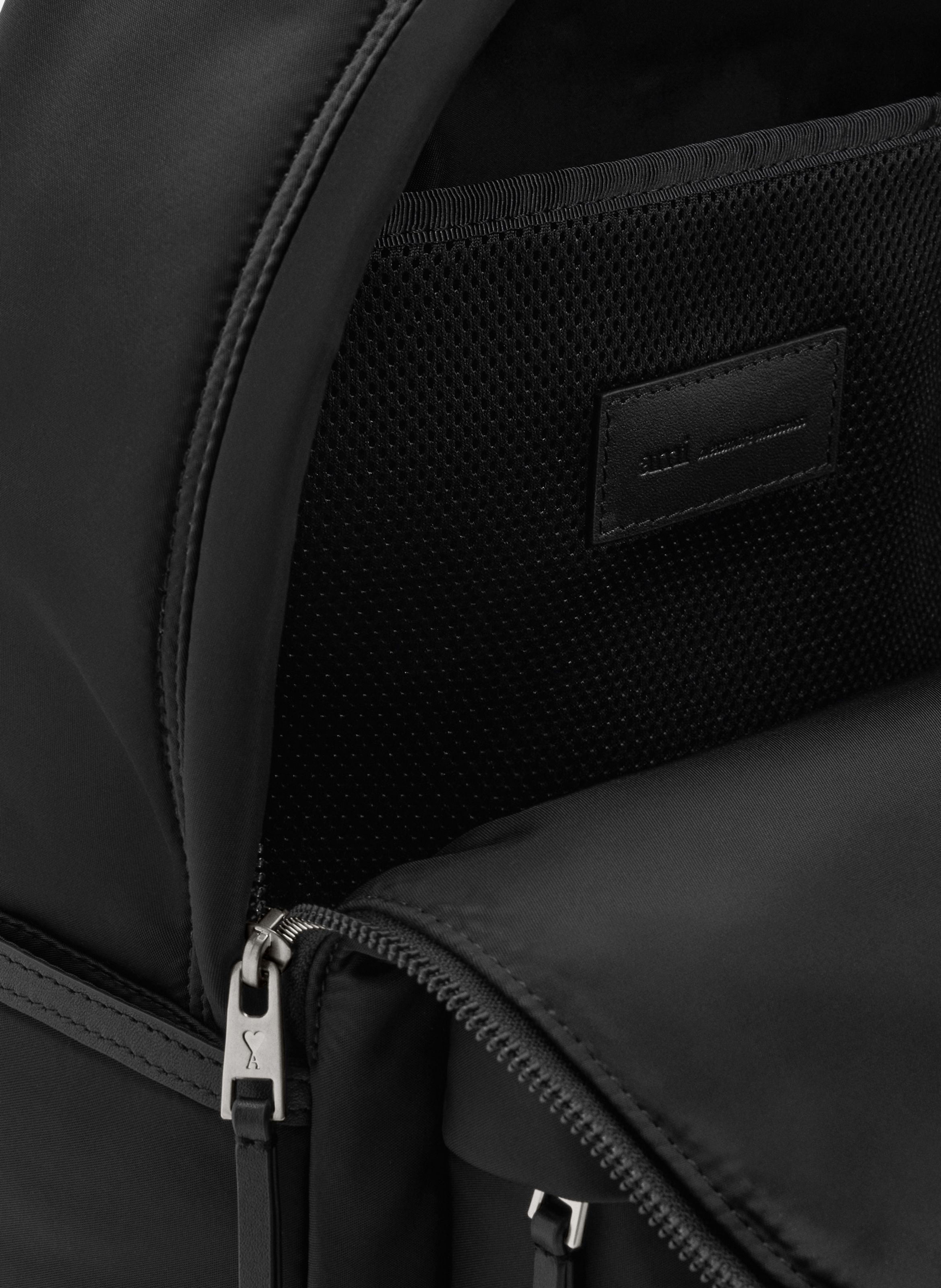 Sac à dos marcel unisexe en nylon AMI PARIS Noir