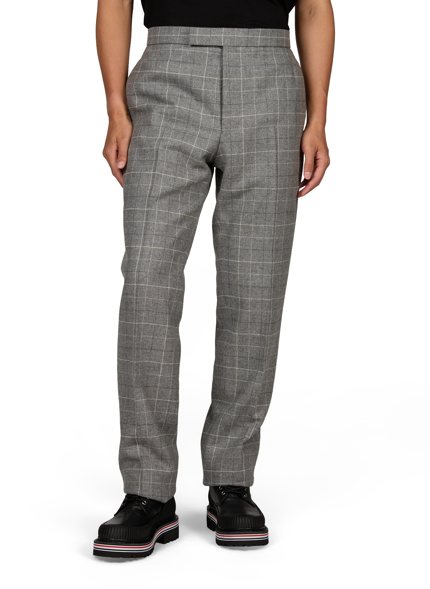 Wijde wollen tweed broek THOM BROWNE Grijs