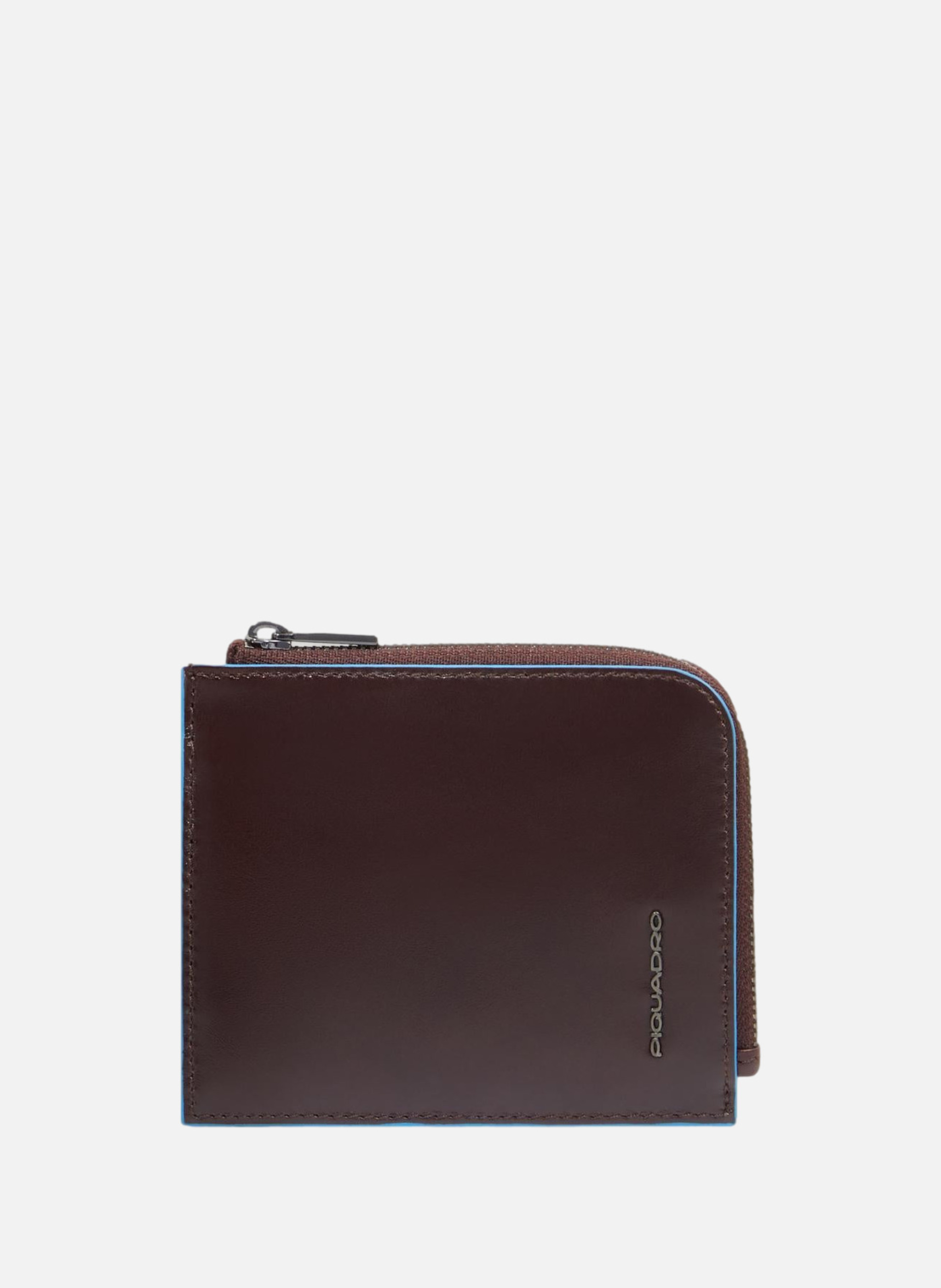 Portefeuille porte-cartes de crédit homme zippé PIQUADRO Marron