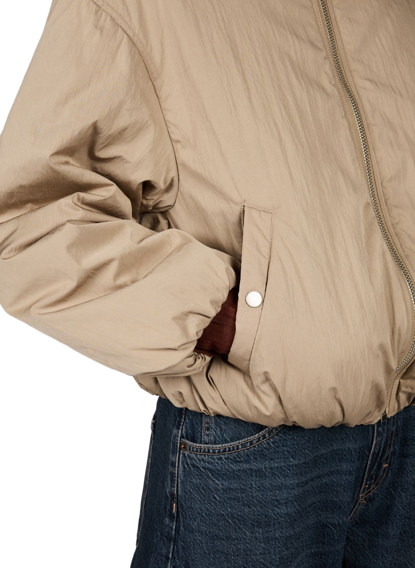Oversize Jacke mit klassischem Kragen TOPSHOP Beige