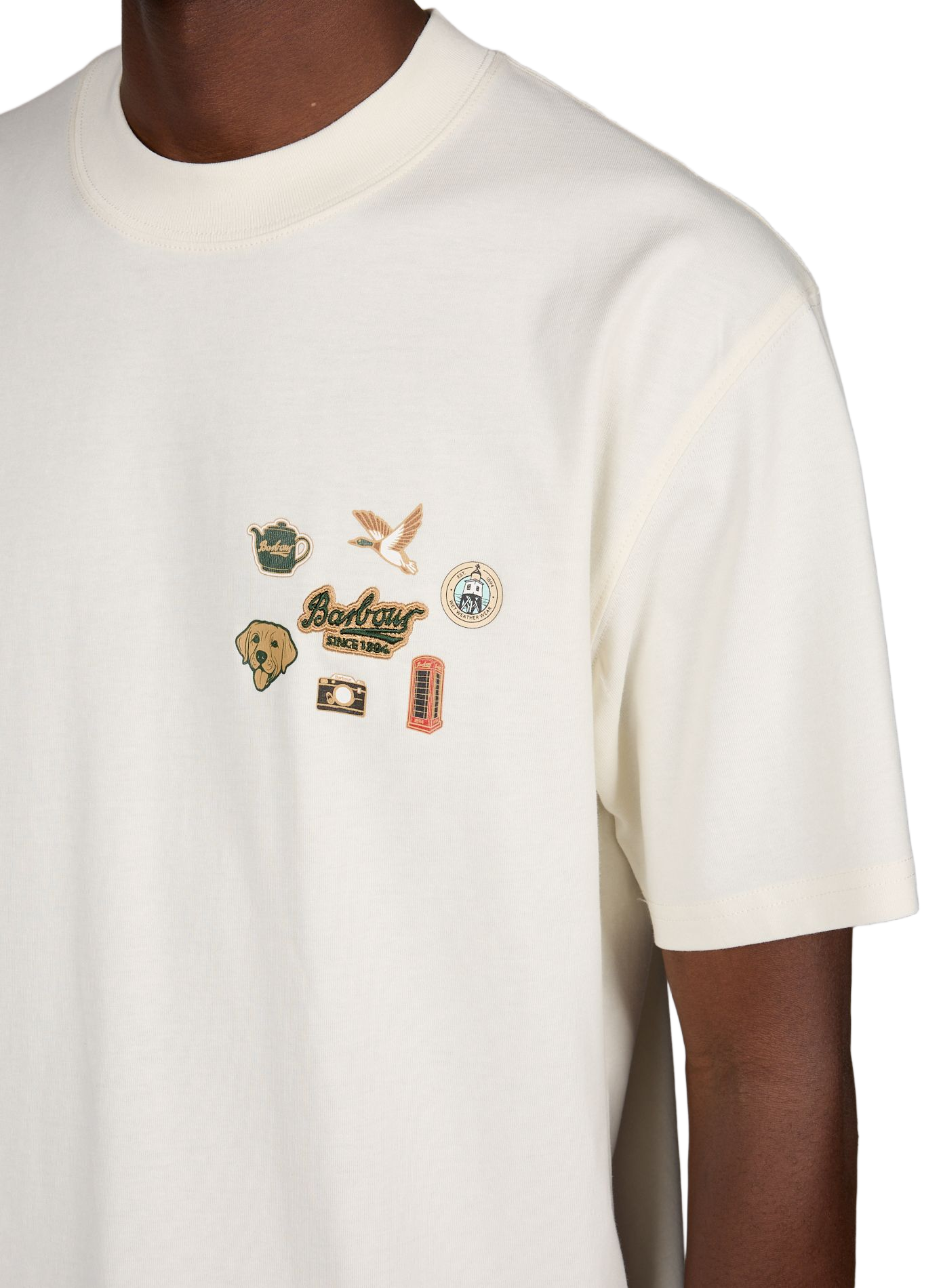 T-shirt droit à patch en coton  Whisper white