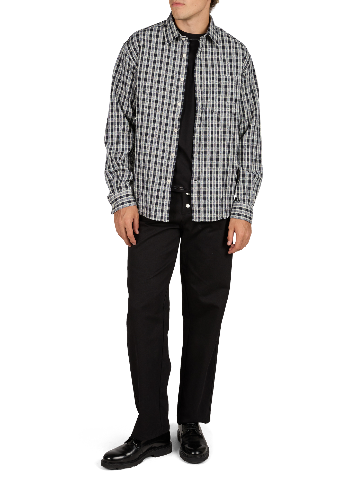 Straight checkered button-up shirt NN.07 Blue